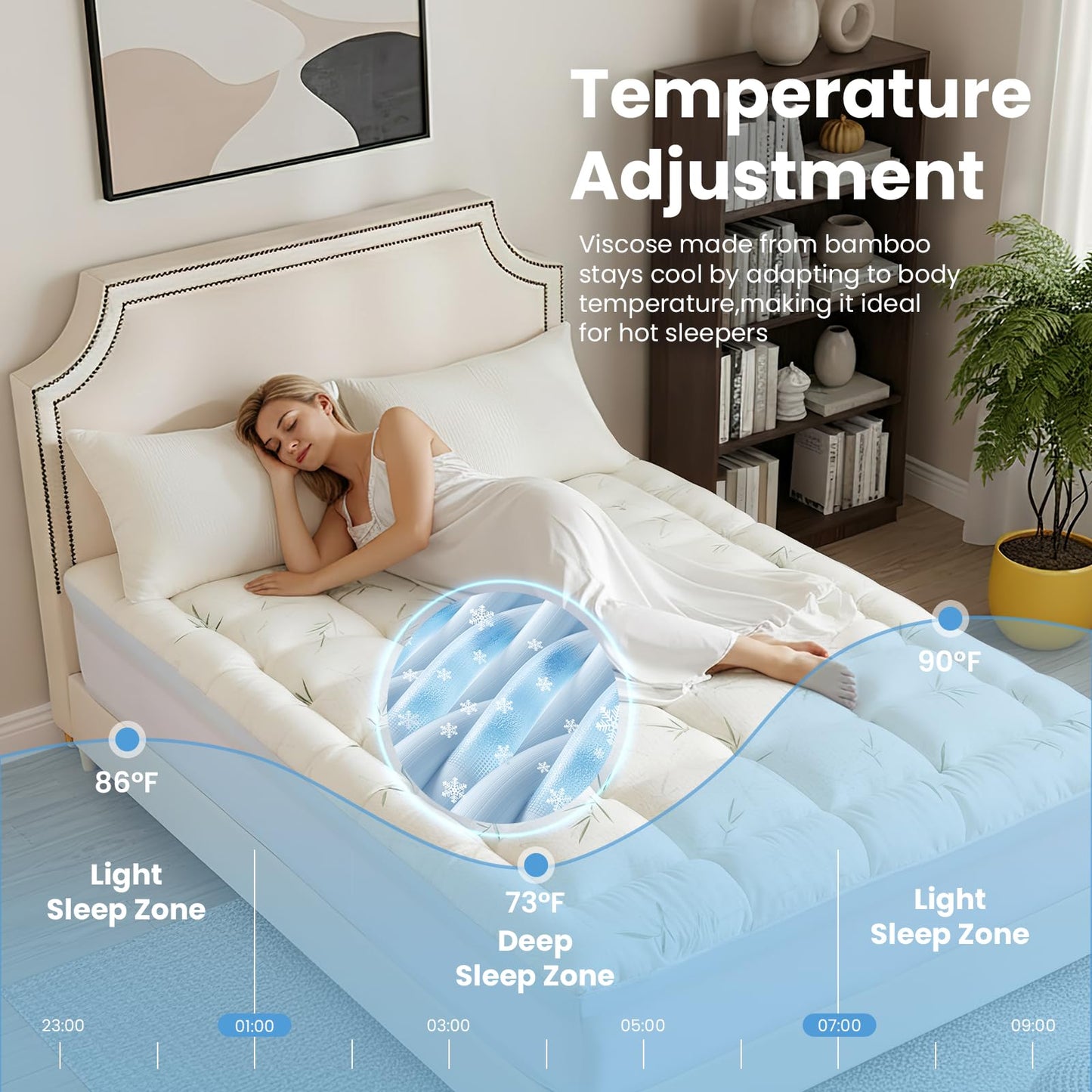 DUMOS Dual Layer Memory Foam Mattress Topper Twin, Gel Memory Foam Mattress Topper and Pillow Top Mattress Pad Cover for Body Pressure Relief, Soft Thick Topper with 8-16 Inch Deep Pocket