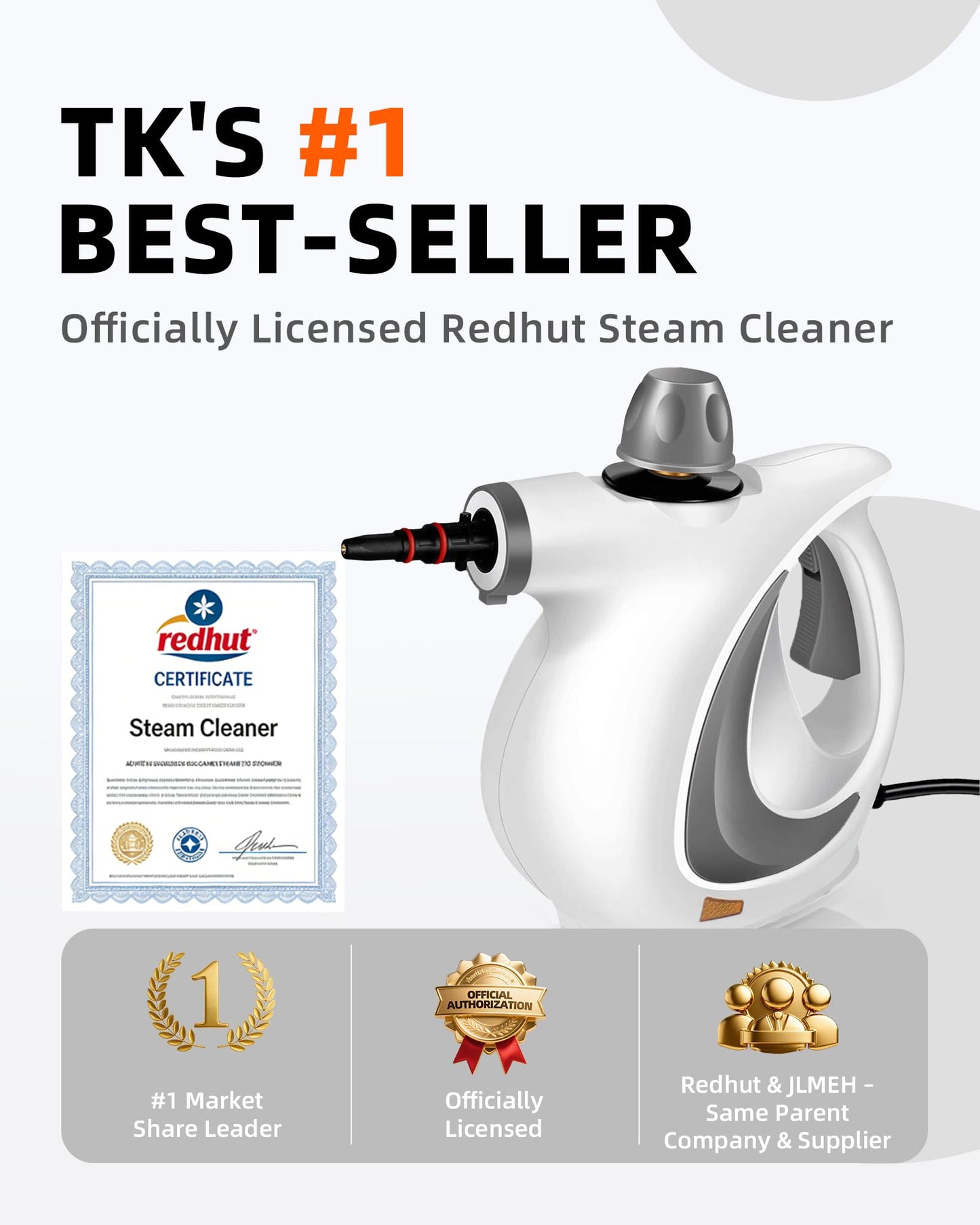Pressurized Handheld Steam Cleaner for home with 12pcs Accessories&Safety Lock – Multi-Surface Natural Deep Steamer for Cleaning Car, Furniture, Floor, Upholstery, Tile, Grout, Windows (dark gray)