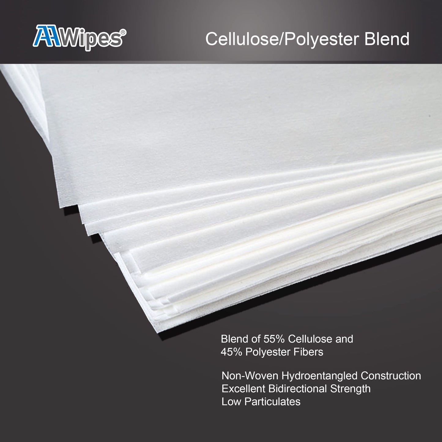 AAwipes Cleanroom Wipes Nonwoven Wipes Cellulose/Polyester Blend (Grade A, 68 Gram,Bag of 600 Pcs) 9" x 9"for Lab, Electronics, Pharmaceutical, Printing and Semiconductor Industries (NW06809-600)