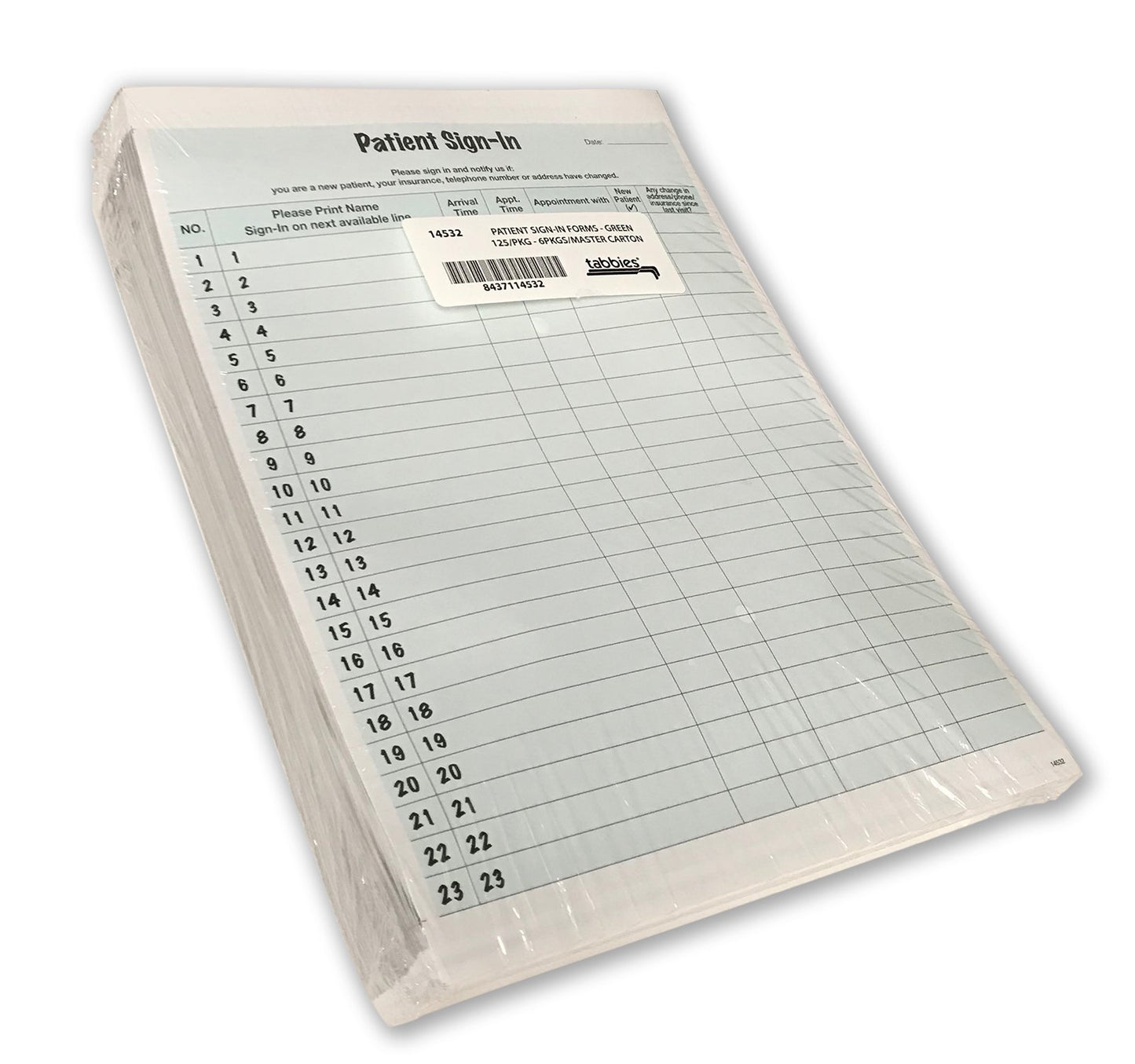 tabbies Confidential Record Book, Green (14532), 125 Pack