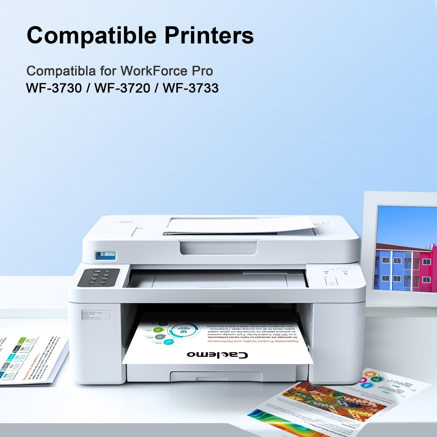 702XL 702 Ink Cartridges for Epson Printer with Latest Chip, Remanufactured Replacement for Epson 702 T702 702XL Ink Cartridges work with Epson Workforce Pro WF-3733, WF-3730, WF-3720 Printer (4 Pack)