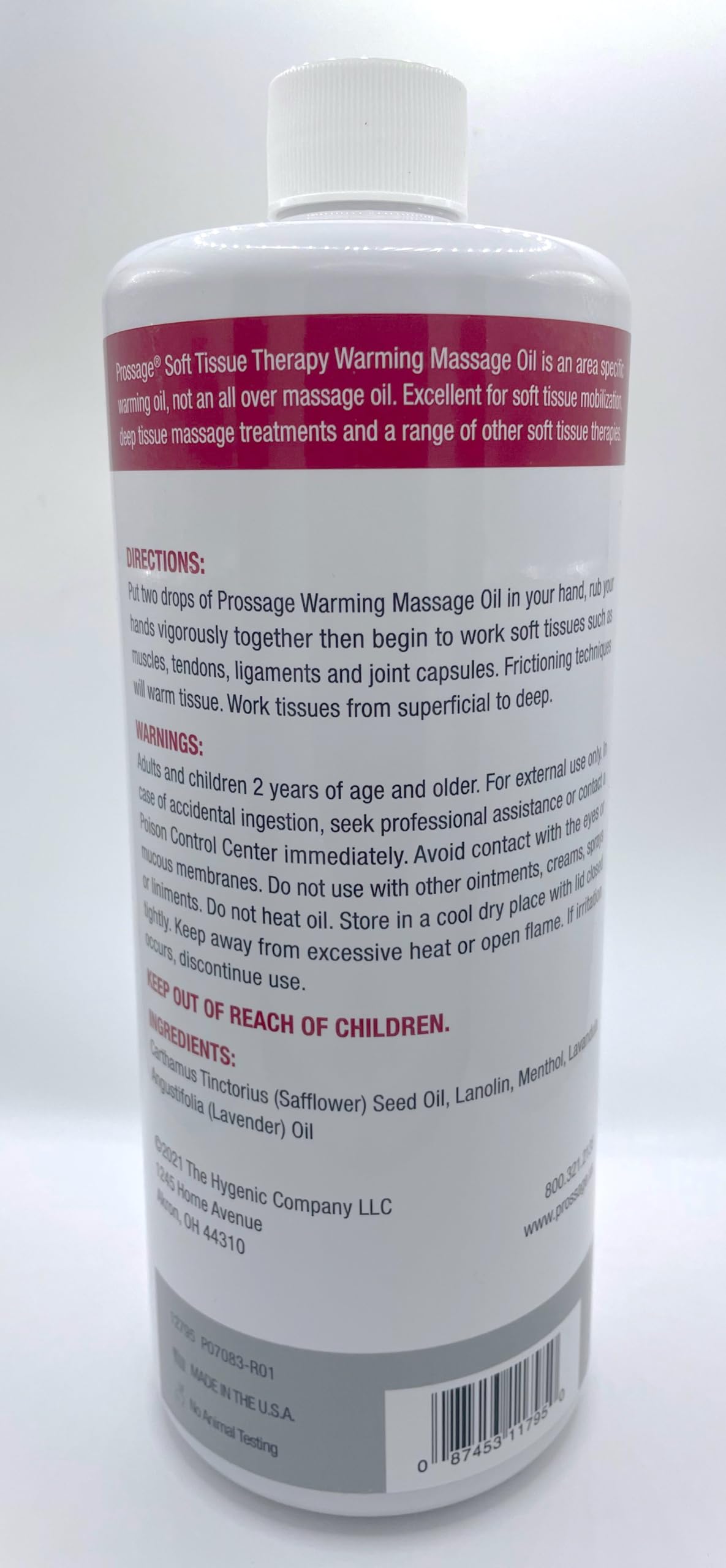 Prossage Heat Warming Relief Massage Oil for Therapuetic Massages, Deep Tissue Massages, and Aromatherapy, Topical Reliever, 32 Ounce Bottle
