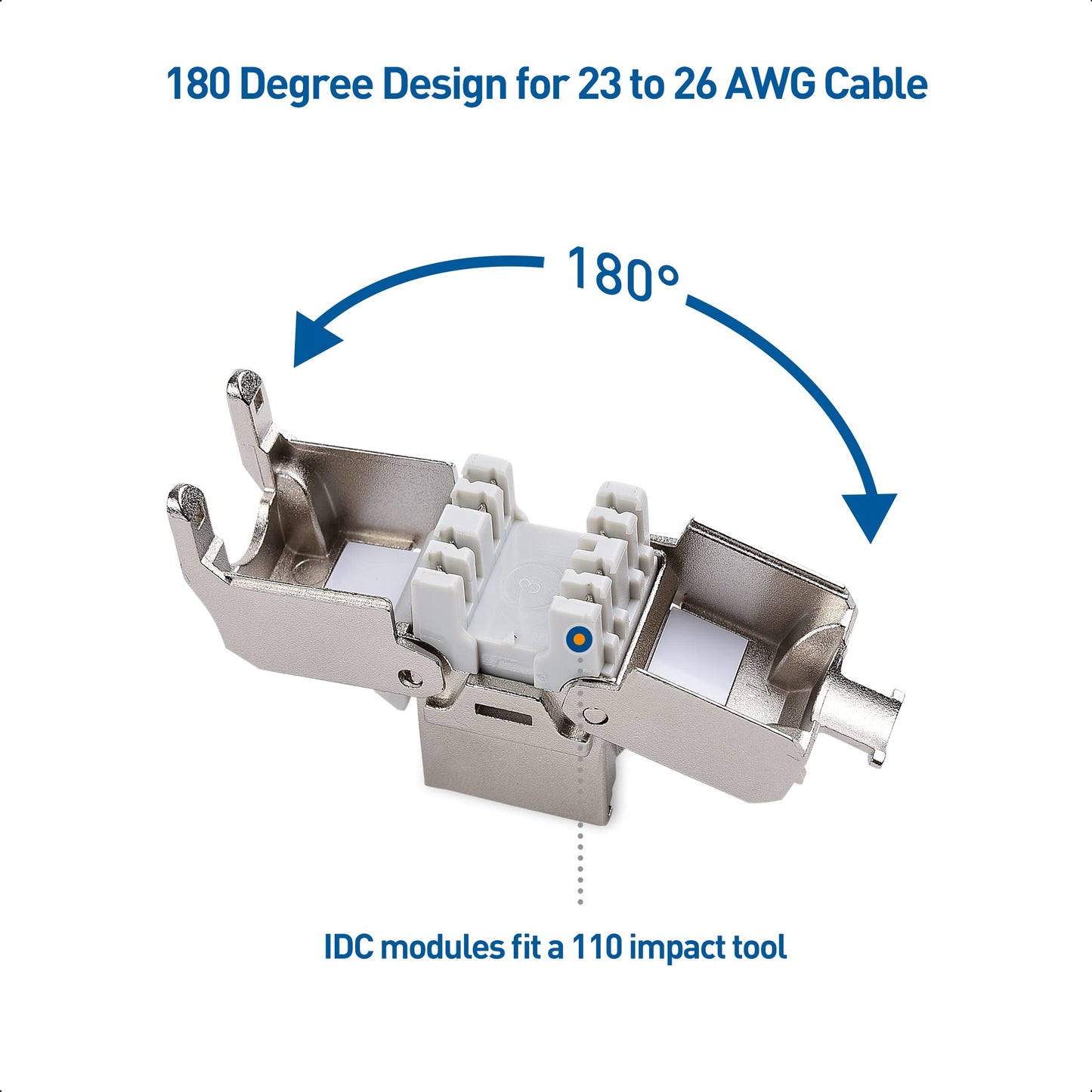 Cable Matters UL Listed 10Gbps 12-Pack RJ45 Shielded Cat6A / Cat6 Keystone Jack with Integrated Shutter