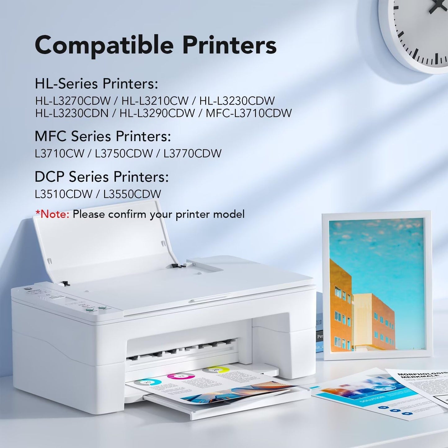 Colorfly Compatible TN227 High Yield Toner Cartridge Replacement for Brother TN-227BK/C/M/Y High Yield TN227 High Yield Toner Cartridge Use with HL-I3290CDW Toner MFC l3770CDW HL-L3270CDW 5P