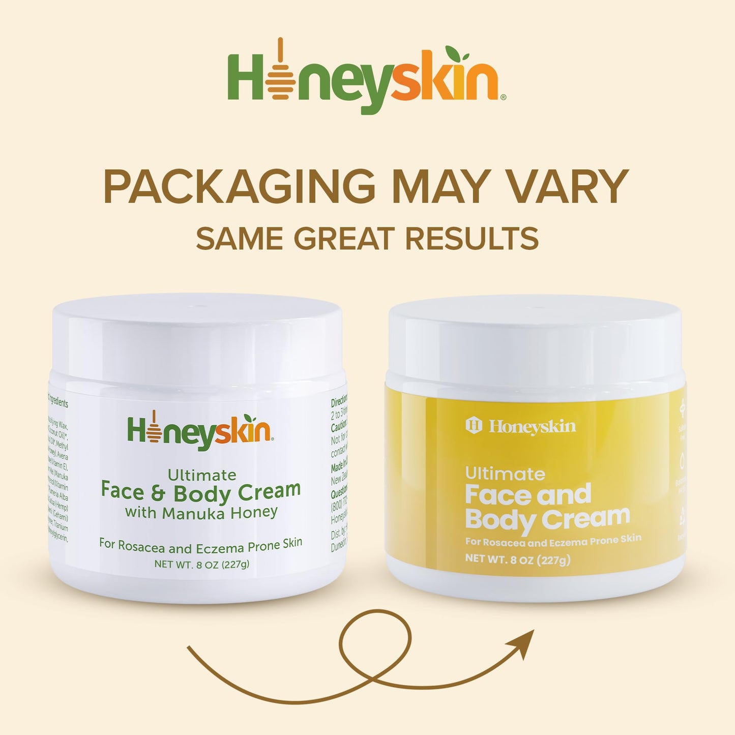 Hydrating Face Moisturizer & Body Cream with Manuka Honey Cream & Coconut Body Oil - Organic Face Moisturizer and Body Lotion for Extremely Dry Skin - For Dry Itchy Skin & Rosacea Treatment (8oz)