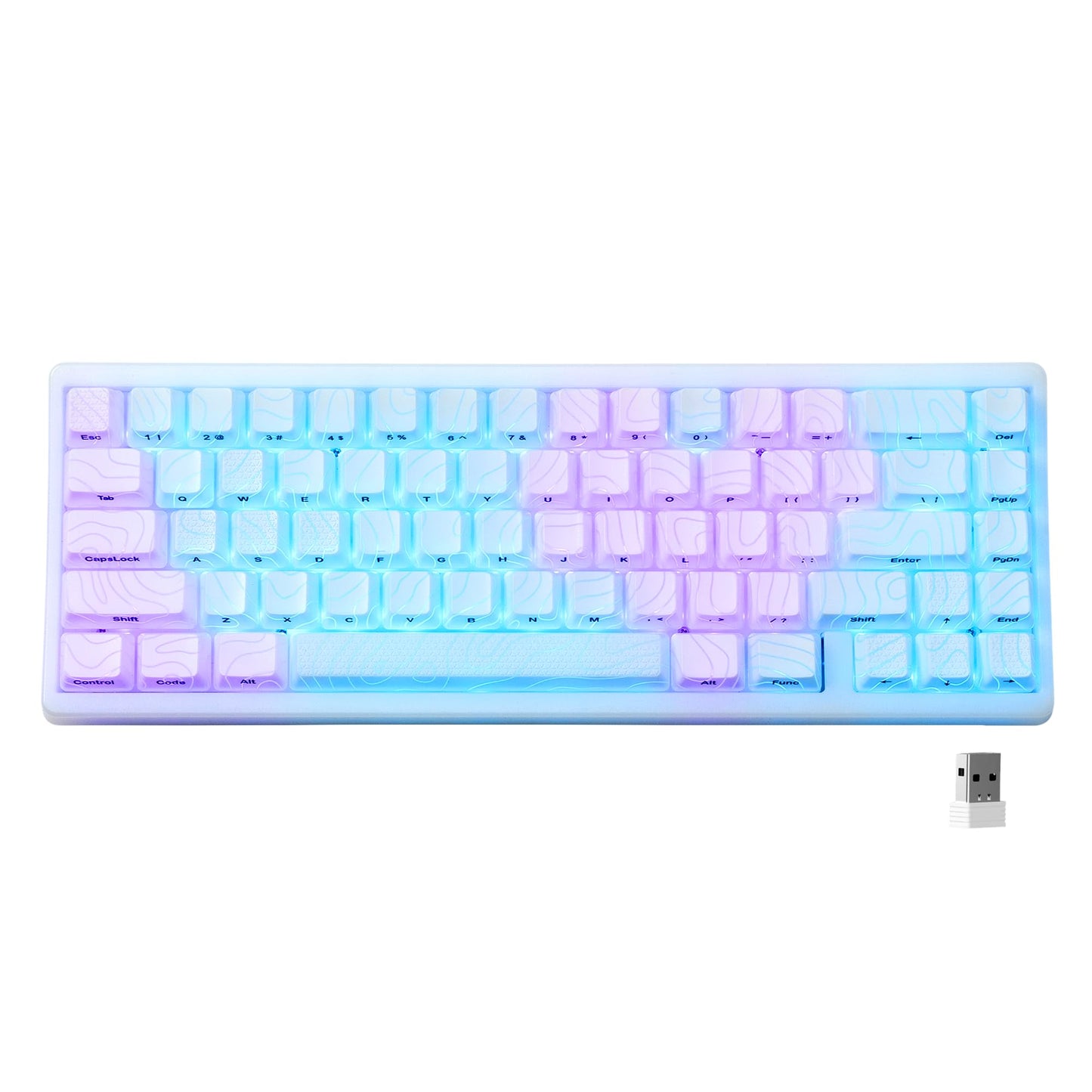 HITIME x XVX M67 Wireless 60% Percent Keyboard, QMK/VIA Topographic Gaming Keyboard, Tri-Mode Thocky Creamy Mechanical Key Board, Hot Swappable Gasket Mount RGB IMD Tech for Win/Mac(JadeStone)
