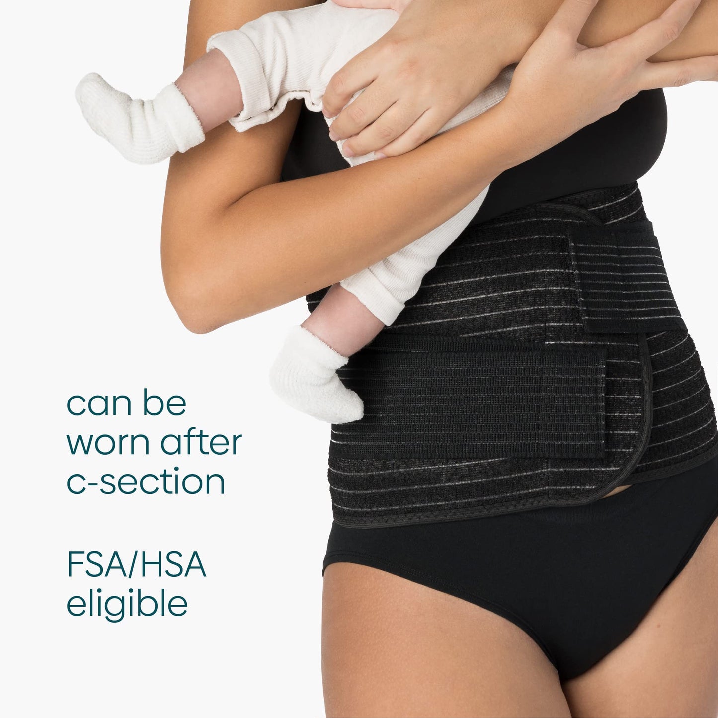 UpSpring Shrinkx Belly Charcoal Postpartum Belly Wrap, Adjustable Postpartum Belly Band to Support, Smooth After Baby (Charcoal Gray, Large/X-Large)