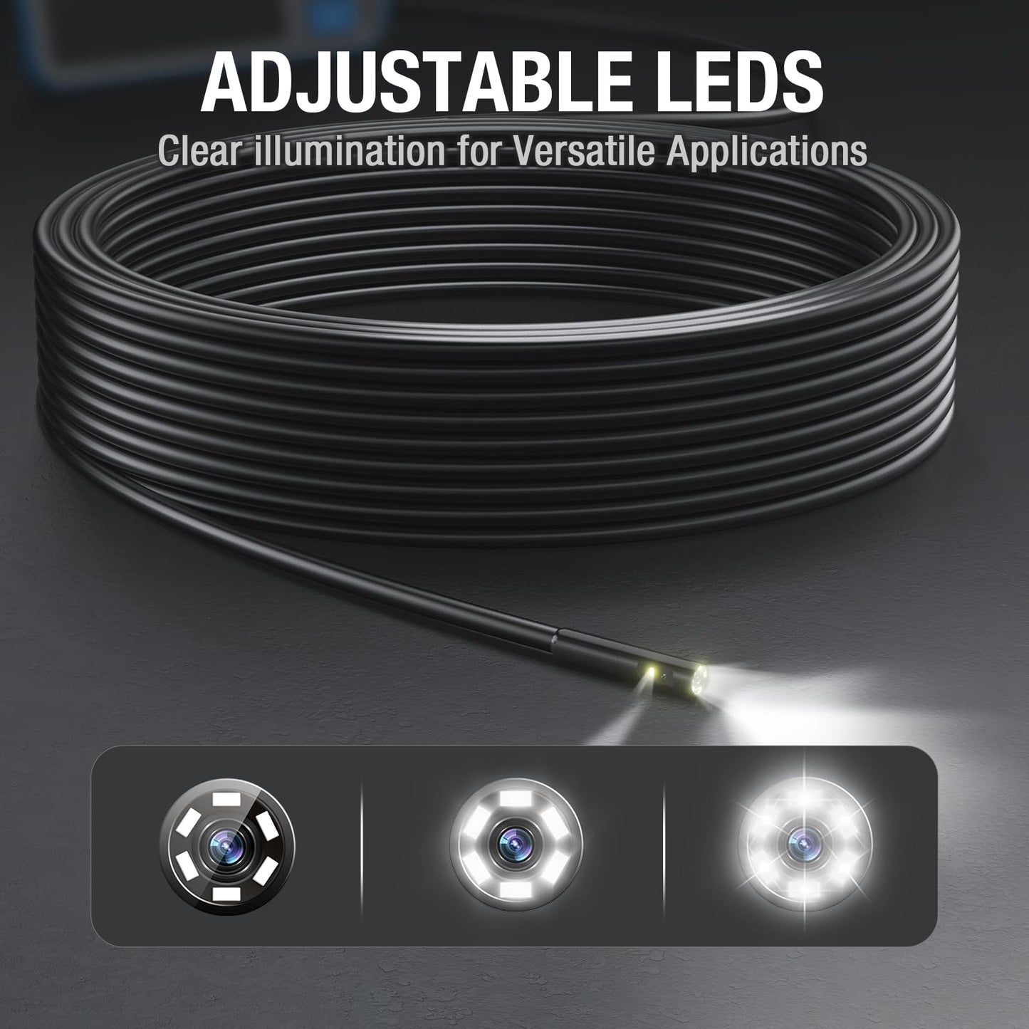 50ft Sewer Camera, Teslong 1080P Drain Plumbing Snake Inspection Camera with Light, 50 ft Flexible Borescope Endoscope Duct Fiber Optic Scope Cam