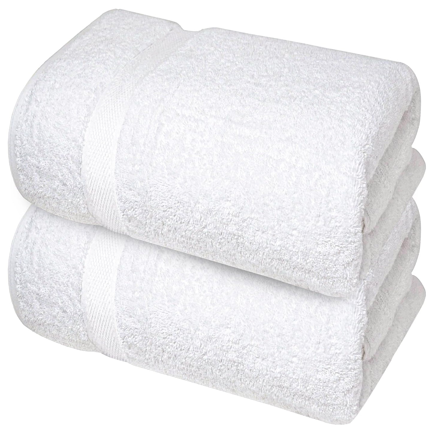 Infinitee Xclusives– Luxury Bath Sheets Towels – 2 Pack 600 GSM (35X70 Inches)– 100% Ring Spun Cotton Large Bath Towels for Bathroom (Brilliant White, Bath Sheet Pack of 2)