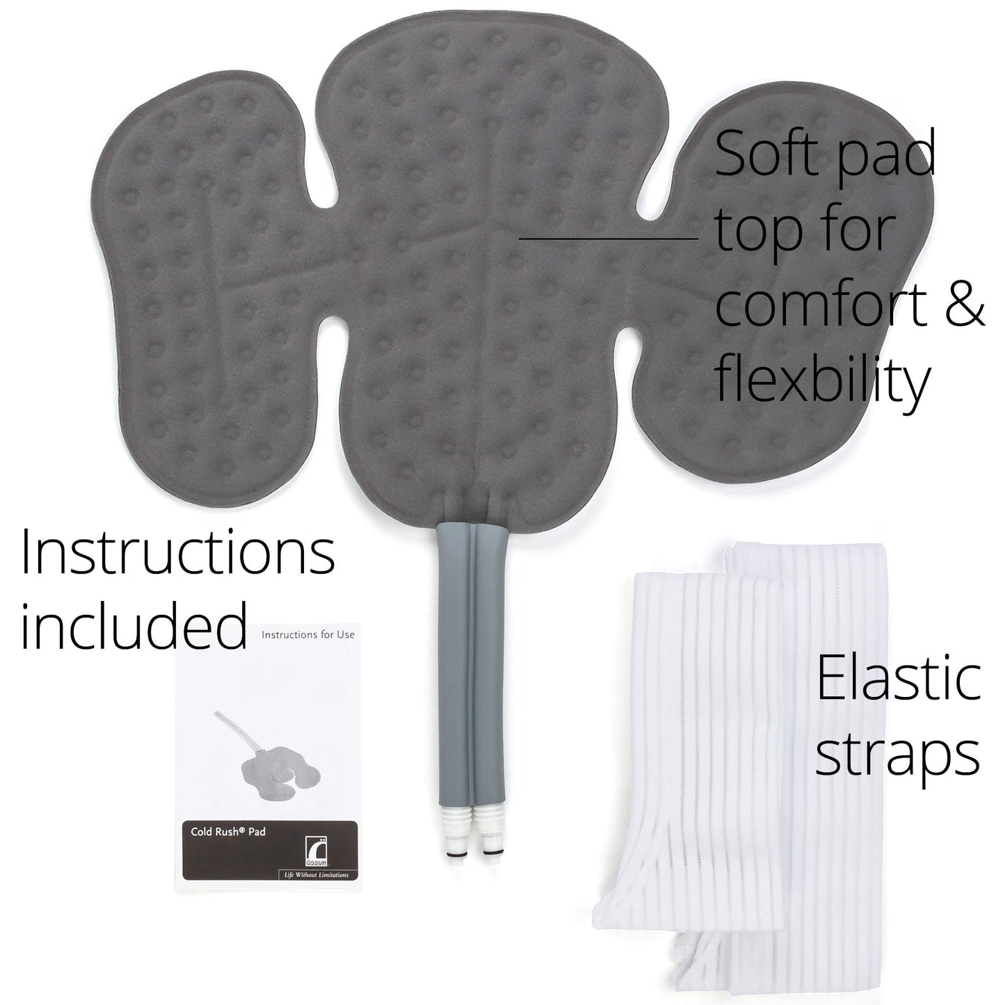 Ossur Cold Rush Therapy Hip Pad | Best Ice Pack for Hip Surgery | Works with Ice Machine for Hip After Surgery | Includes Hose Connectors & Elastic Straps (Left)
