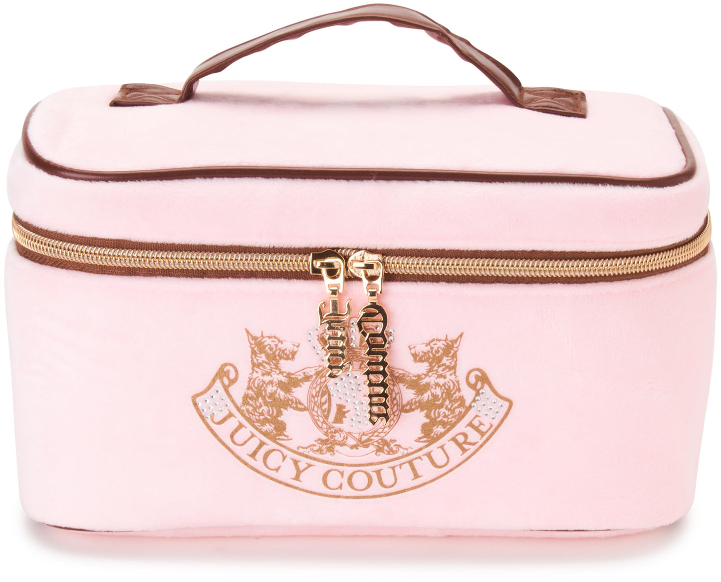 Juicy Couture Women's Cosmetics Bag - Travel Makeup and Toiletries Train Case Organizer, Size One Size, Light Pink