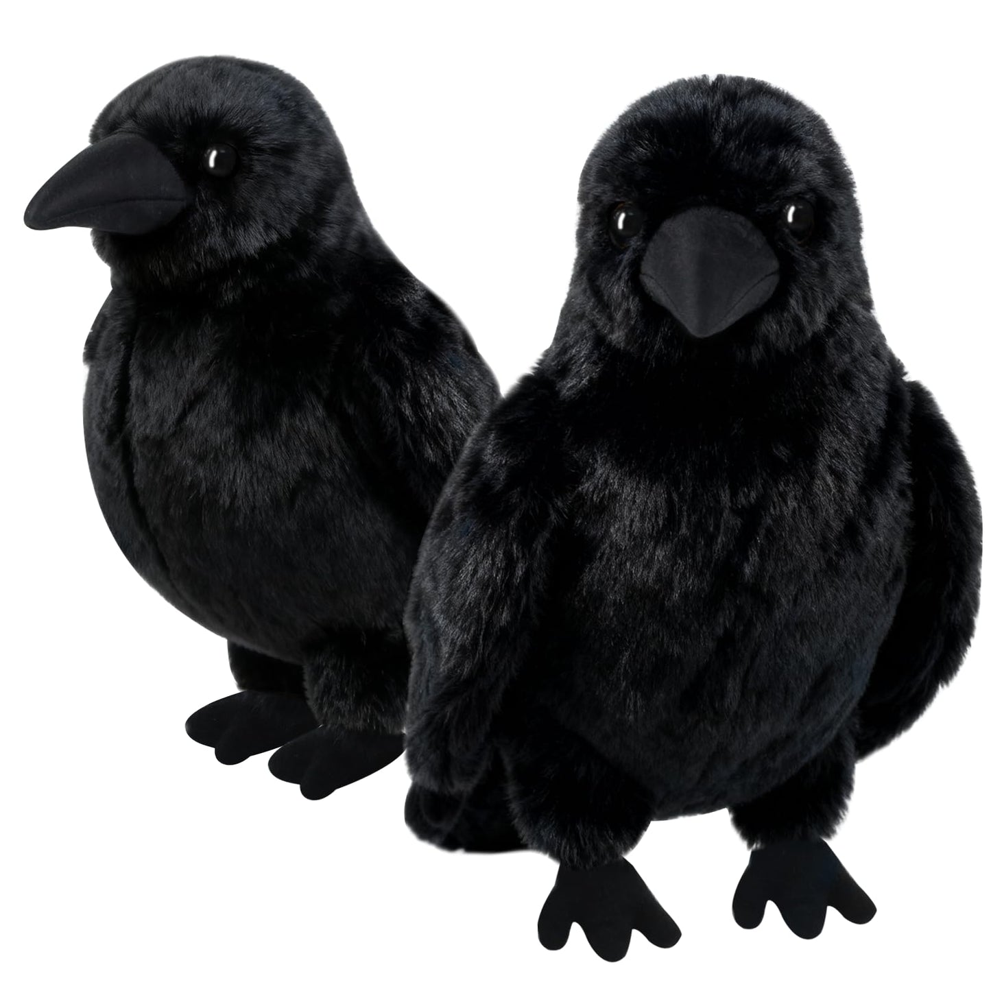 FestiGlow 2 PCS Realistic Crow Plush,Black Crow Stuffed Animal Plush, Realistic Raven Prop, Soft Little Bird Raven Stuffed Doll for Christmas Birthday Gifts Halloween Party Home Decor 9.84