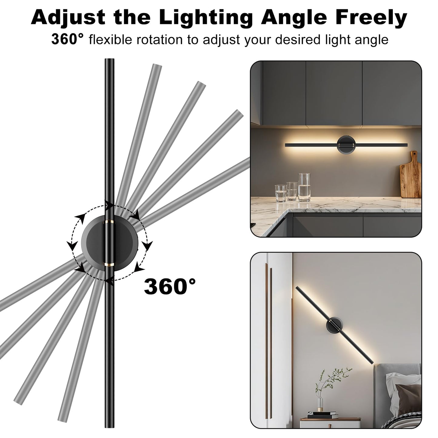 DEALGADGETS Battery Operated Wall Sconces Set of 2, Dimmable 6000mAh Rechargeable Wall Lights, LED Wall Lamp with Remote Control