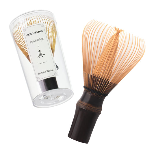 ECOLEMON Handcrafted Kurotake Shin Chasen Matcha Whisk (1-Piece), Matcha Wisk for Ceremonial Grade Matcha Powder, Dark Bamboo Whisk, Artisan Made Ceremonial-Grade Macha Whisks