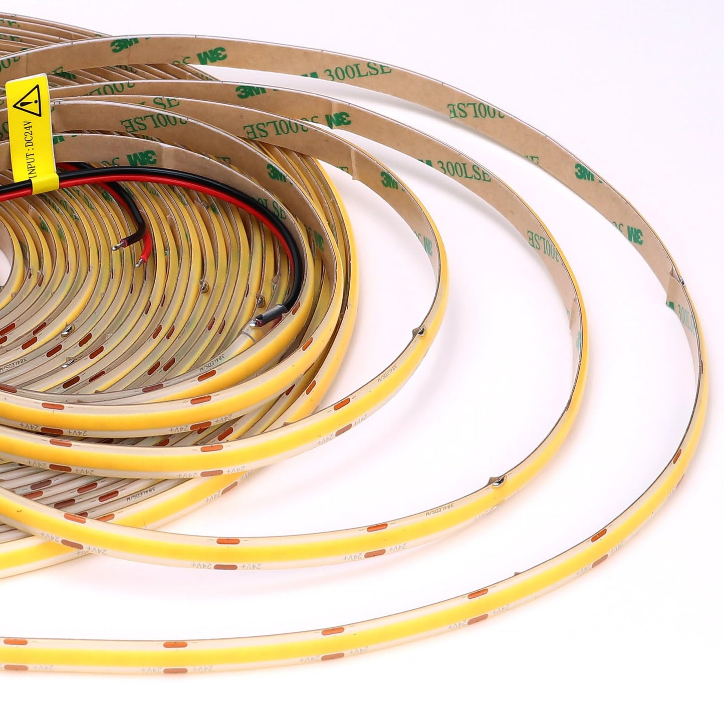 GOMING 15M/49.2ft 24V COB LED Strip Light Waterproof IP65 Cool White 6000K Uniform Glow 5760LEDs CRI 93+ Flexible LED Tape Lights for DIY Cabinet Bedroom Kitchen Home Decor(No Power Supply)