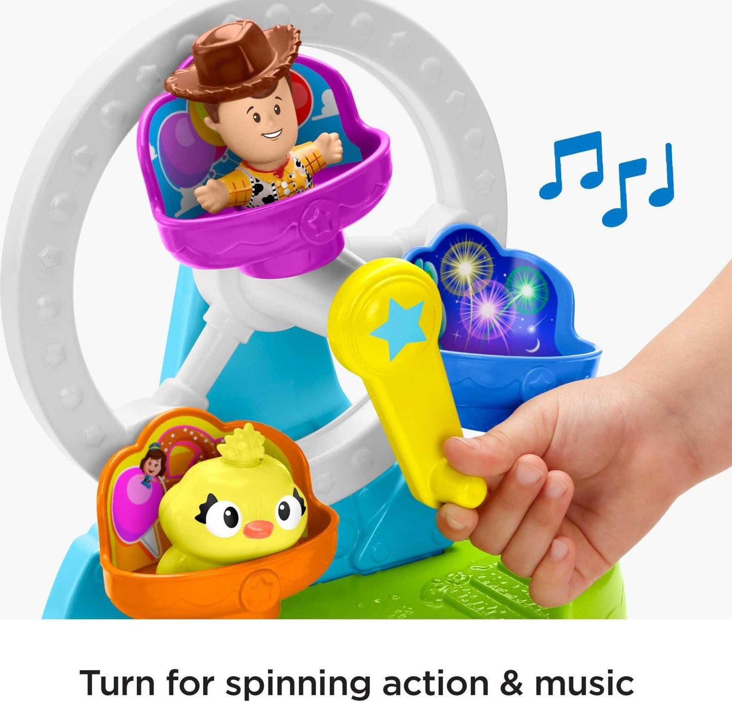 Fisher-Price Little People Toddler Toys Disney & Pixar Toy Story Ferris Wheel Playset with Woody & Ducky Figures for Kids Ages 18+ Months