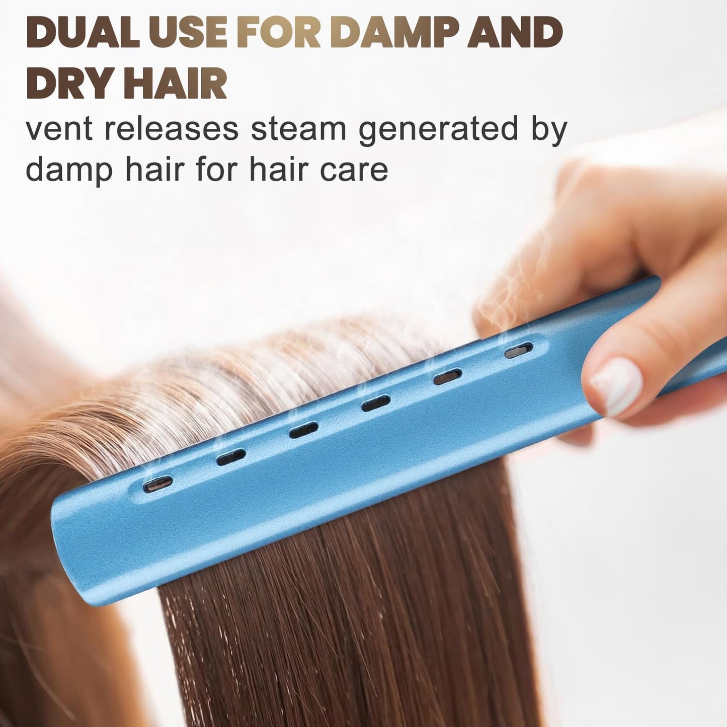 Flat Iron and Blow Bryer Set, 2200W AC Motor Fast Drying Low Noise Ionic Hair Dryer with Diffuser Nozzle Concentrator Comb for Women Curly Straight Hair, Titanium Hair Straightener and Curler 2 in1