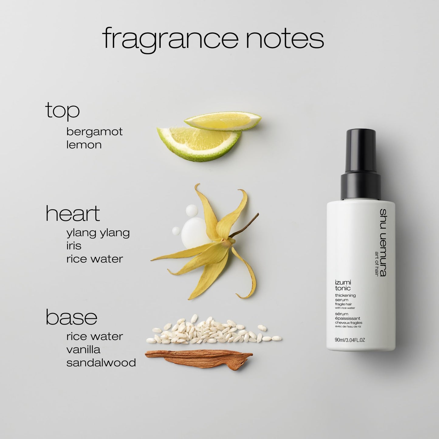 Shu Uemura Izumi Tonic Strengthening & Thickening Rice Water Hair Serum | Hydrates & Repairs Damaged Hair | Softens, Smooths, and Adds Shine | With Japanese Rice Water | For All Types of Fragile Hair