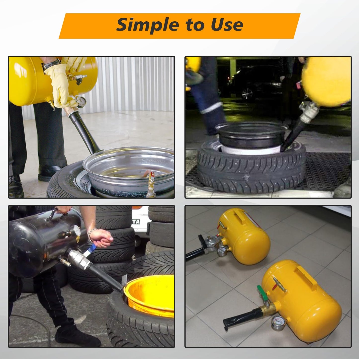 higehio Tire Bead Seater 145PSI Blaster Tool 5 Gallon Air Tire Seating Blaster Inflator Wheel Seating Tool Inflator Tank for Car Truck ATV Tank,Black
