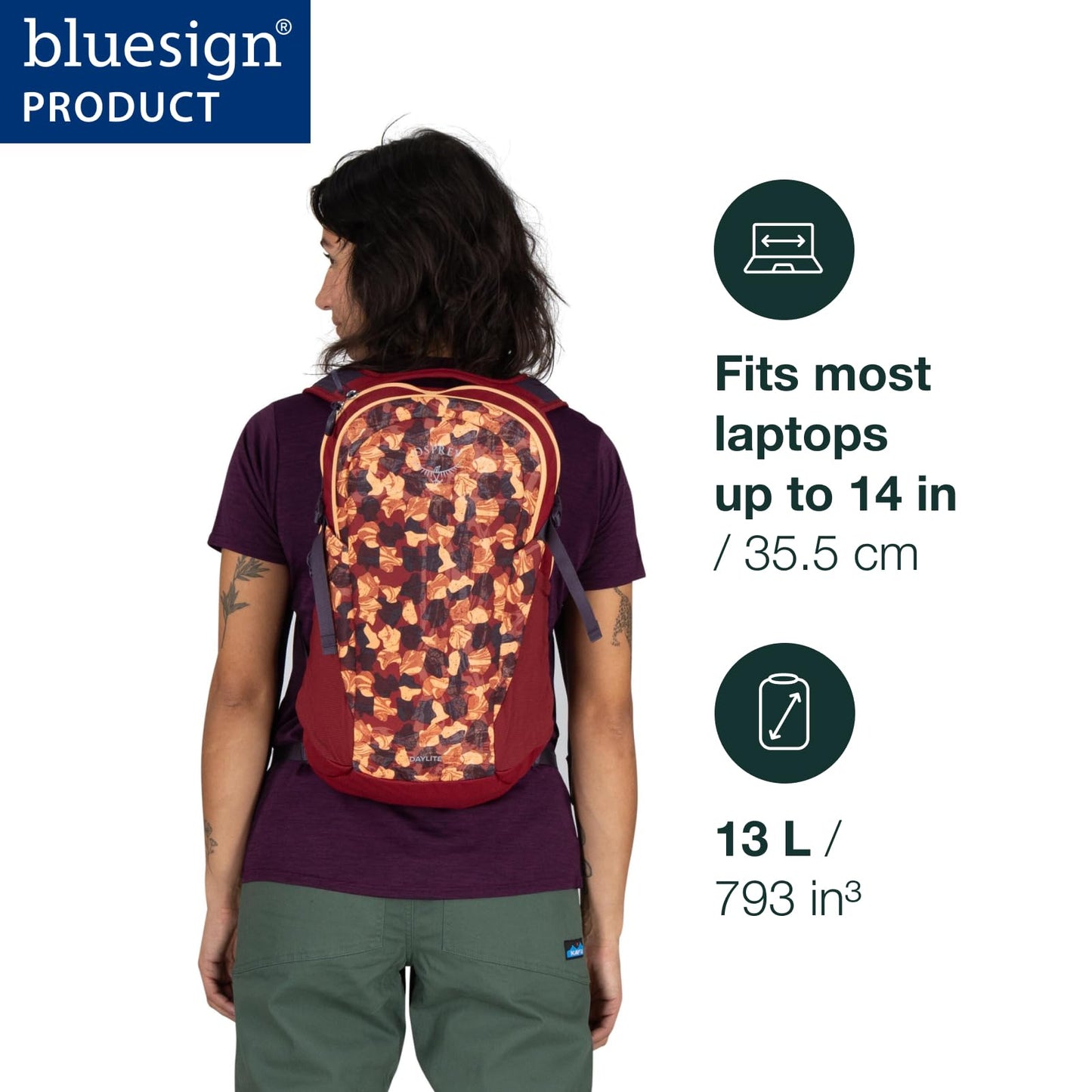 Osprey Daylite Commuter Backpack - Lightweight Everyday Bag with Laptop Sleeve, Bottle Pockets, Glow Dew/Multi