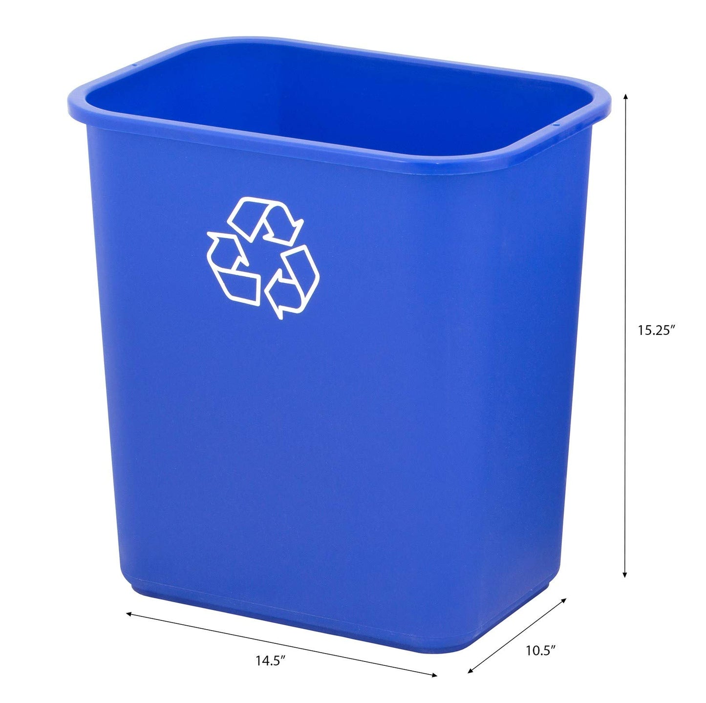 United Solutions 7 Gallon / 28 Quart Space Saving Recycling Bin, Fits Under Desk and Small, Narrow Spaces in Commercial, Kitchen, Home Office, and Dorm, Easy to Clean, (Pack of 2), Recycle Blue