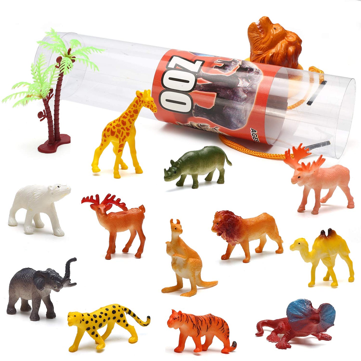 82 Piece Animal Toy, Assorted Mini Dinosaur Insect Ocean Sea Animal Farm Animal Jungle Animal Dog Figure, Realistic Vinyl Plastic Zoo Play Set, Small Toys for Sensory Bin Cupcake Topper Party Favors