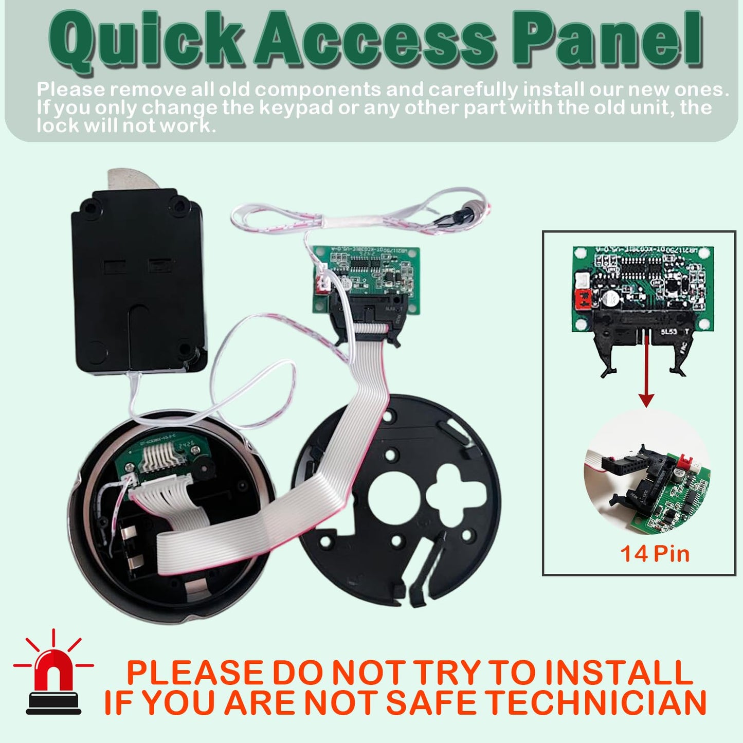 Electronic Safe Lock Gun Safe Lock Replacement with Swing Bolt Lock, Chrome Digital Keypad High Security Fireproof Safe Box