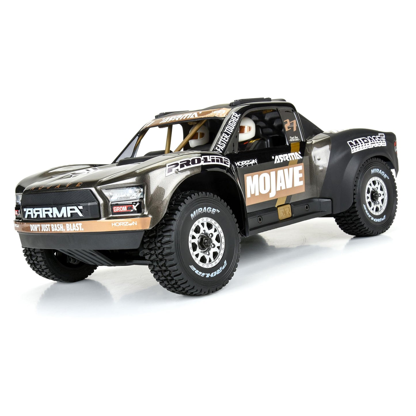 Pro-Line Racing Mirage TT F/R Tires Mounted 12mm Hex Satin Silver Impulse 4 for Arrma Mojave Grom PRO1025310