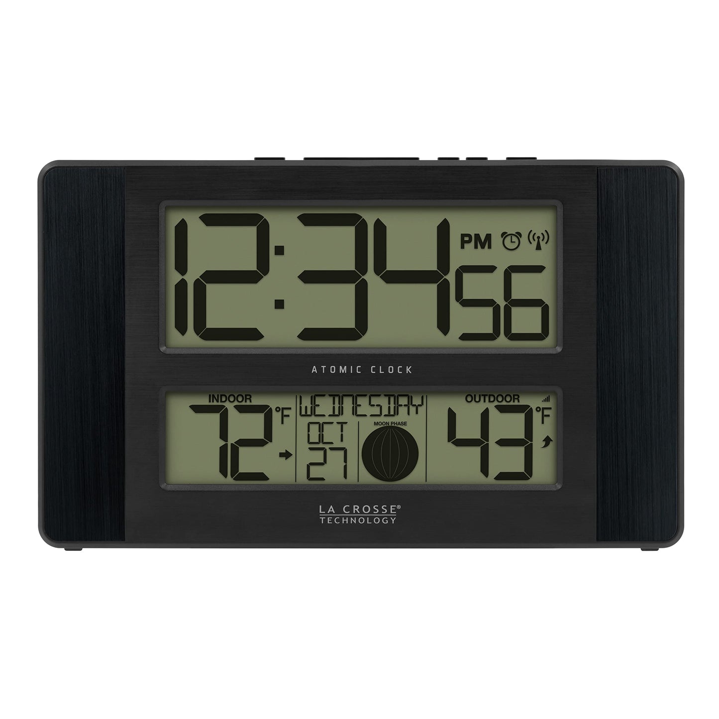 La Crosse Technology Atomic Digital Wall/Table Clock, 11.1" x 6.5" (513-1417BS)