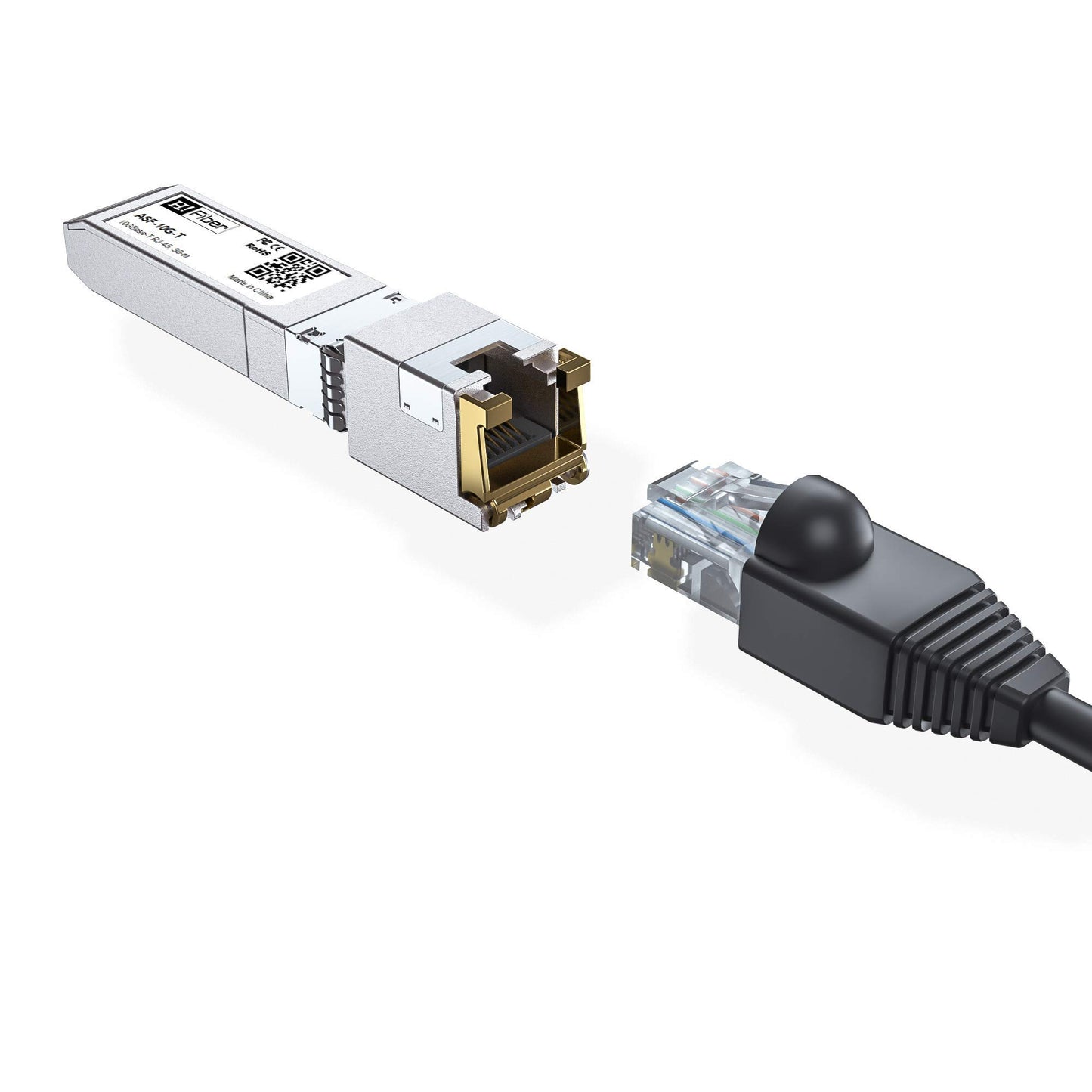 10Gb SFP+ RJ45 Transceiver, 10Gbase-T SFP+ Ethernet Module Support 10G/5G/2.5G/1.25G, Compatible with Cisco SFP-10G-T-S, Ubiquiti UF-RJ45-10G, UniFi, Meraki,MikroTik,Supermicro and More, 30m