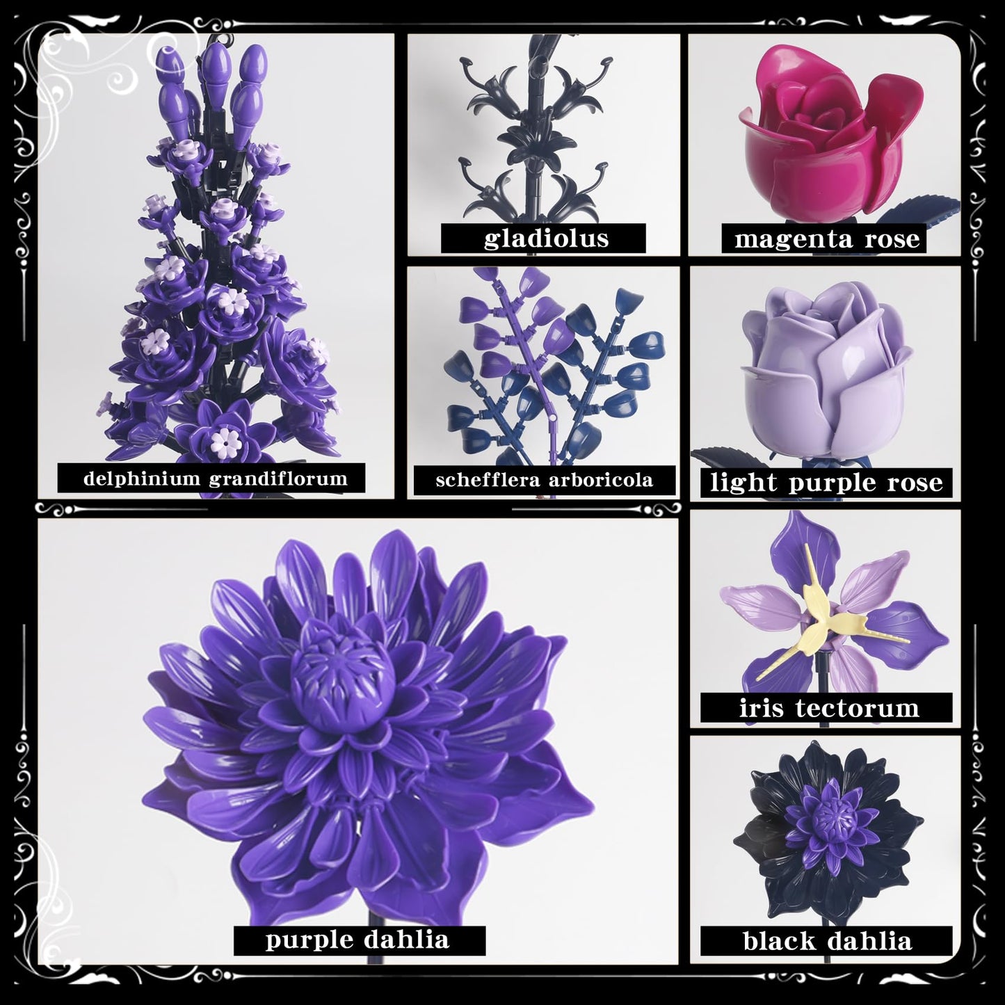 8 Exquiste Flower Bouquet Building Blocks,DIY Artificial Botanical Flowers Collection for Decoration or Display,Memorable Present for 14+ Boys,Girls or Adults