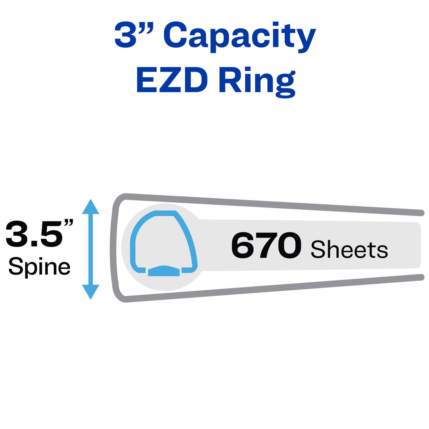 Avery Heavy-Duty View 3 Ring Binder, 3 Inch One Touch EZD Rings, 670-Sheet Capacity, 3.5 Inch Wide Spine (4-Pack of 79693)