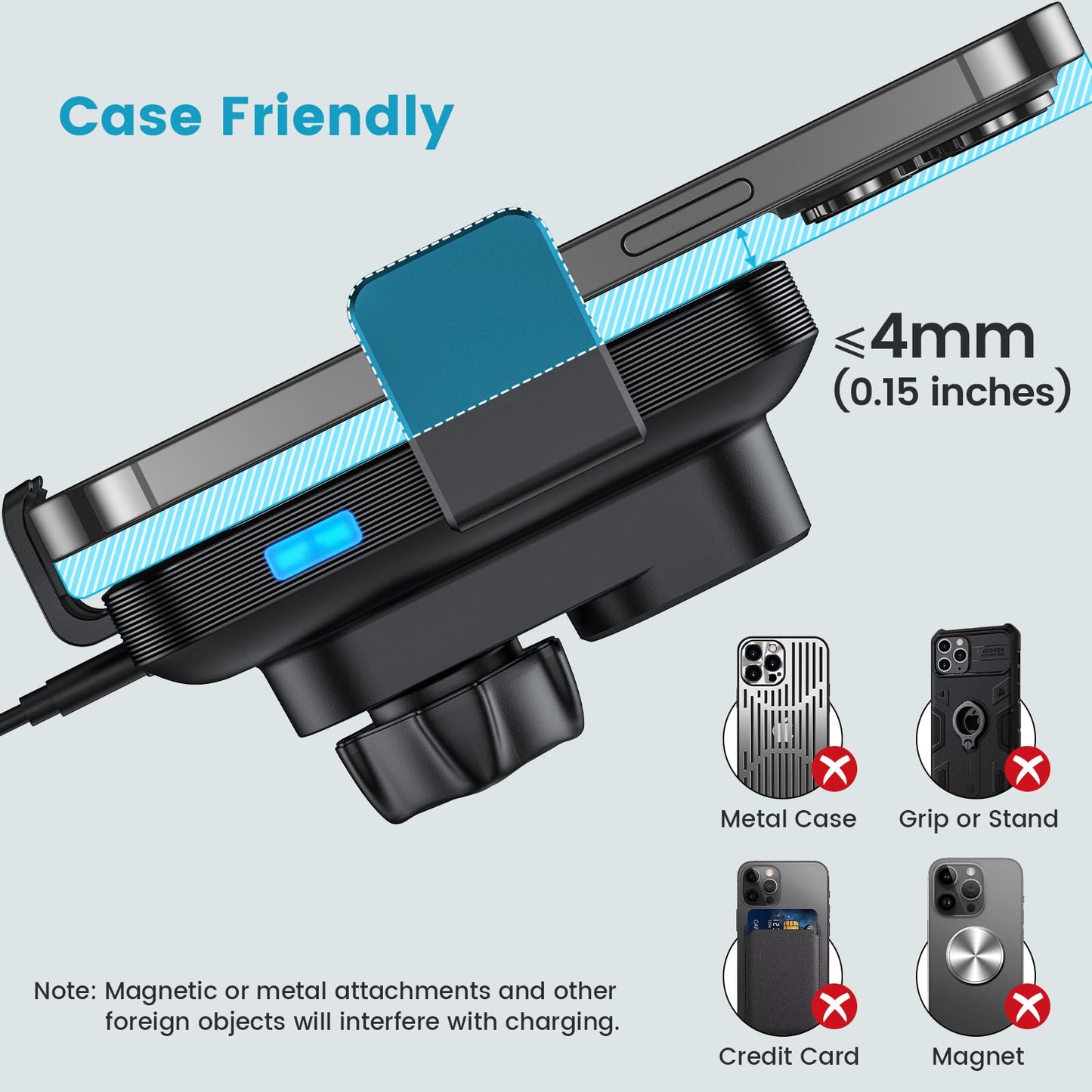 APPS2Car Wireless Car Charger Mount CD Slot Auto Clamping 15W Fast Charging CD Phone Holder for Car Wireless Charger Fit for iPhone 16 15 14 13 12 Pro Max, Samsung S23 Ultra S22, Google, LG etc.