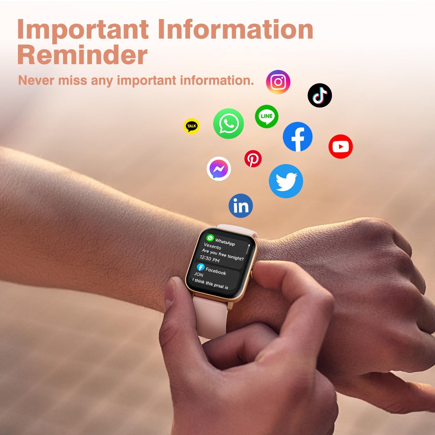 aeac Smart Watches for Women Android & iPhone, 1.8" HD Smart Watch with Bluetooth Call (Answer/Make), Fitness Watch with 110 Sport Mode/Heart Rate/SpO2/Sleep Monitor/Calories/IP68 Waterproof Alexa ﻿