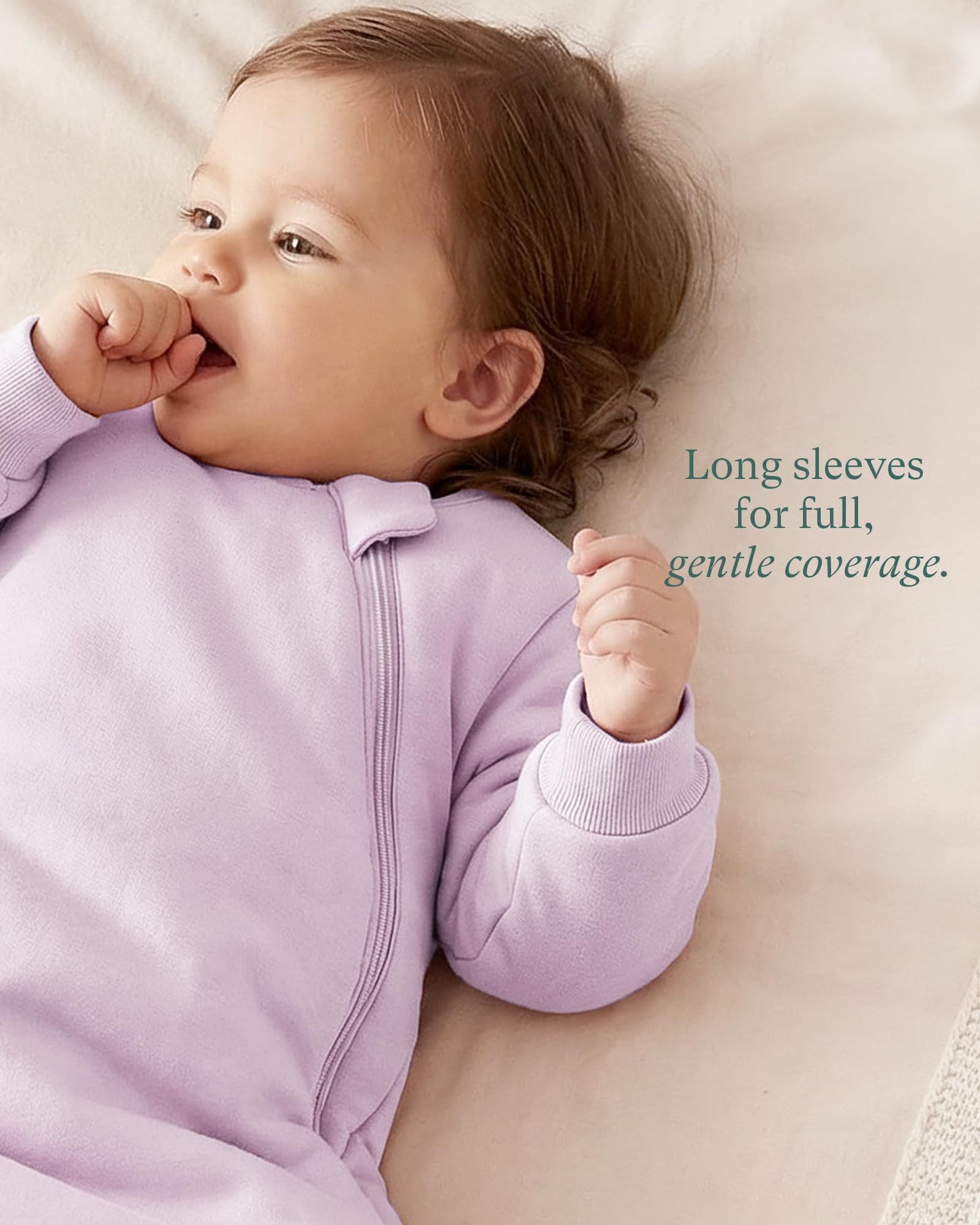 PurComfy Supersoft Long Sleeve Sleep Sack 1.0 TOG, Premium Bamboo Baby Sleeping Bag 2-Way Zipper Sleep Sack with Sleeves 6-15 Month, Sage