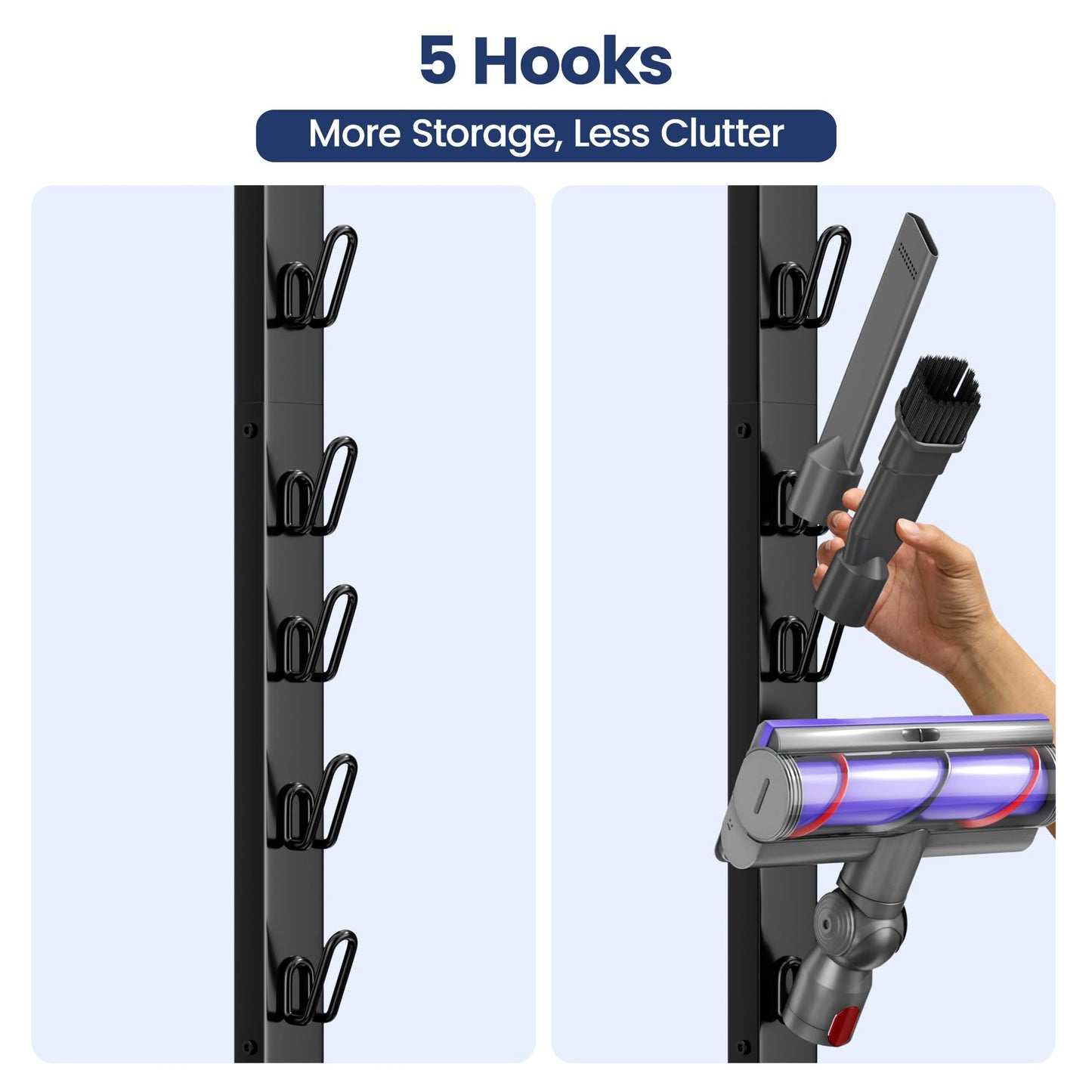 pickpiff Vacuum Cleaner Stand Compatible with Dyson V15, V12, V11, V10, V8, V7, V6 & G5 – Freestanding Holder with Accessory Storage, No Drilling Required, Easy Installation