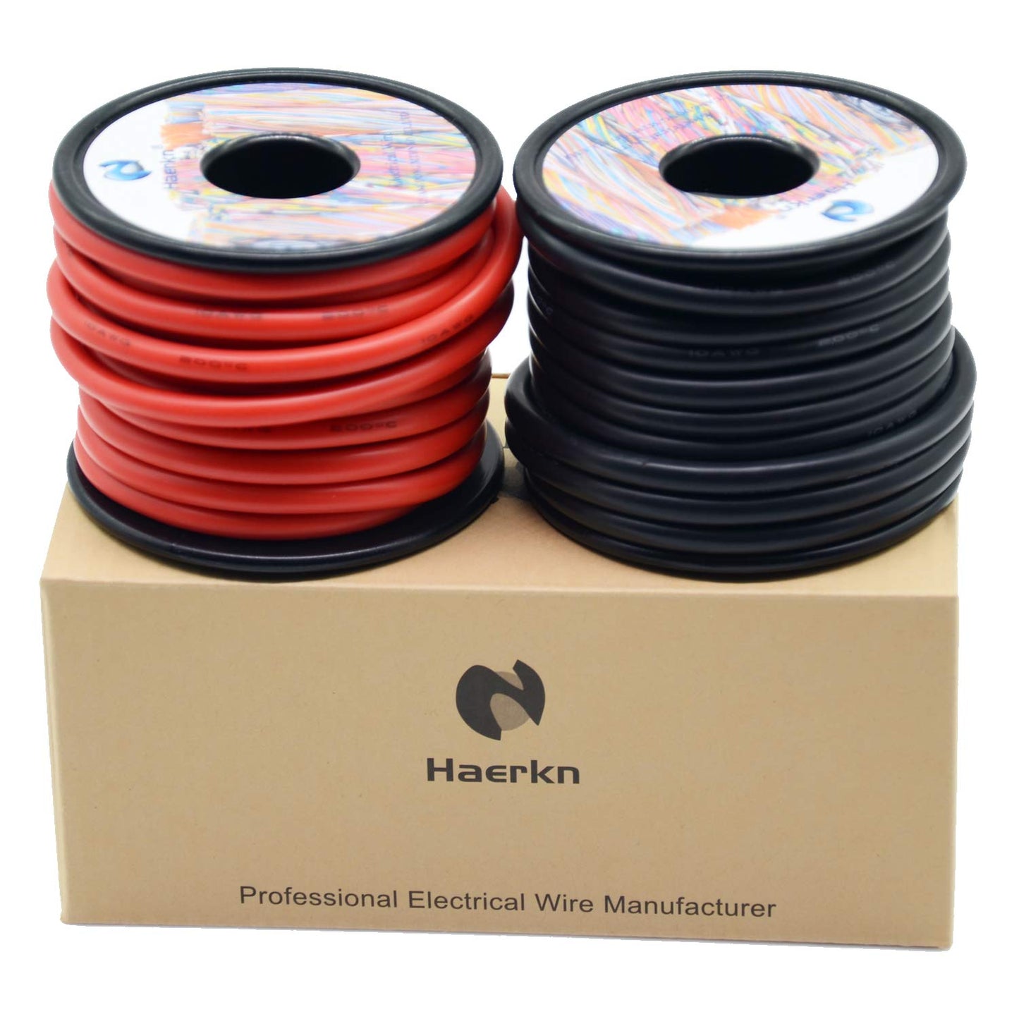 10 awg 5.2mm² Silicone Electrical Wire Cables 50 Feet [25ft Black and 25ft Red] 10 Gauge 600V Soft and Flexible Hook Up Oxygen Free Stranded Tinned Copper Wire Model Battery Cable