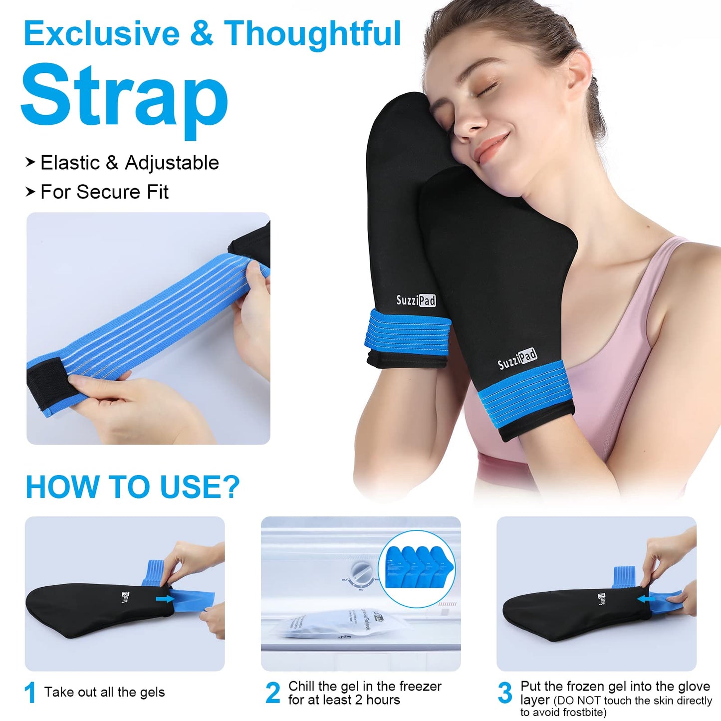 SuzziPad Cold Therapy Socks & Hand Ice Pack, Cold Gloves for Chemotherapy Neuropathy, Chemo Care Package for Women and Men, Ideal for Plantar Fasciitis, Carpal Tunnel, Arthritis Foot Pain Relief, S/M