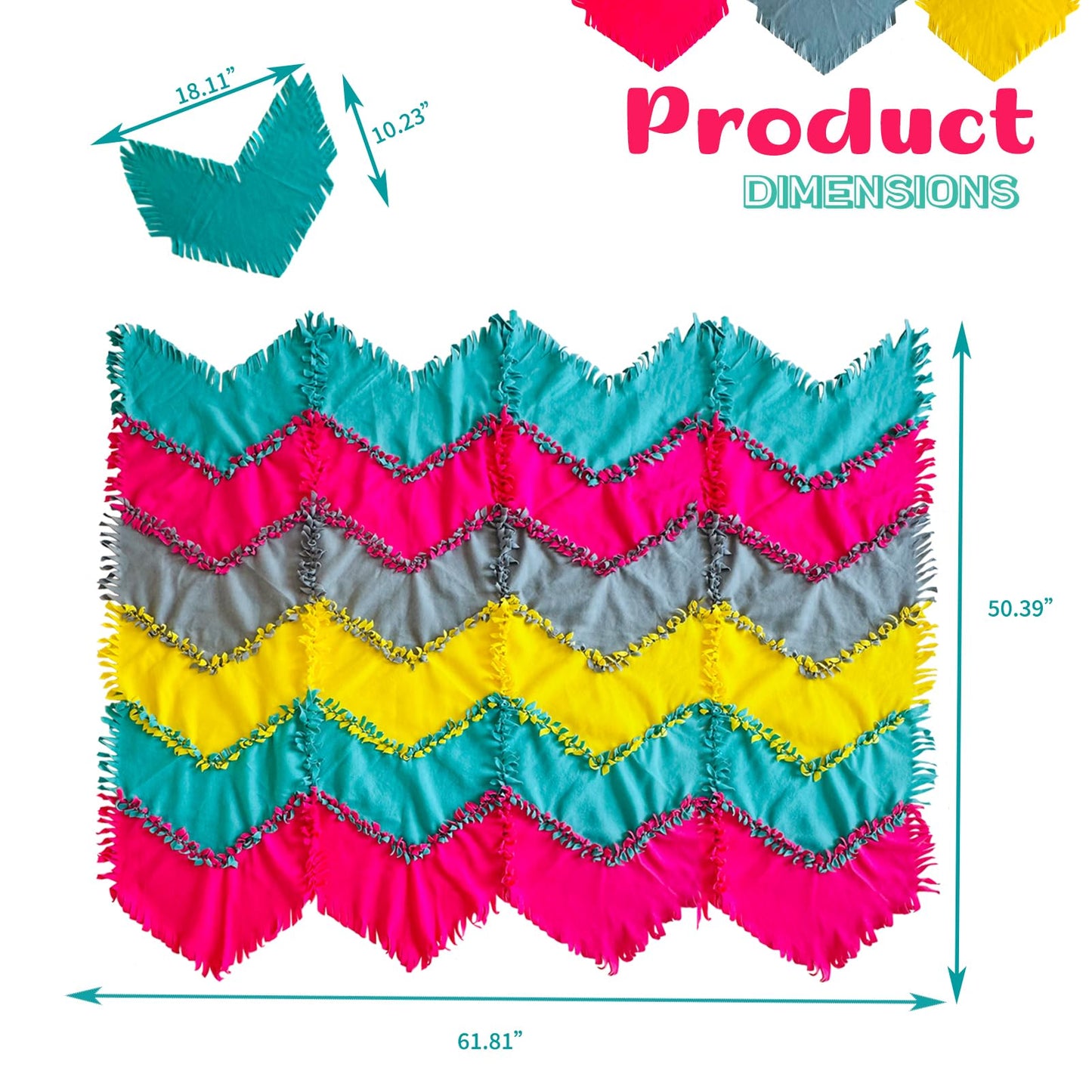 Ferberbears Craft Kits for Kids DIY Knot Quilt Making Big Fleece Blanket no Sewing Sets for Kids 8-12 or Adult Machine Washable