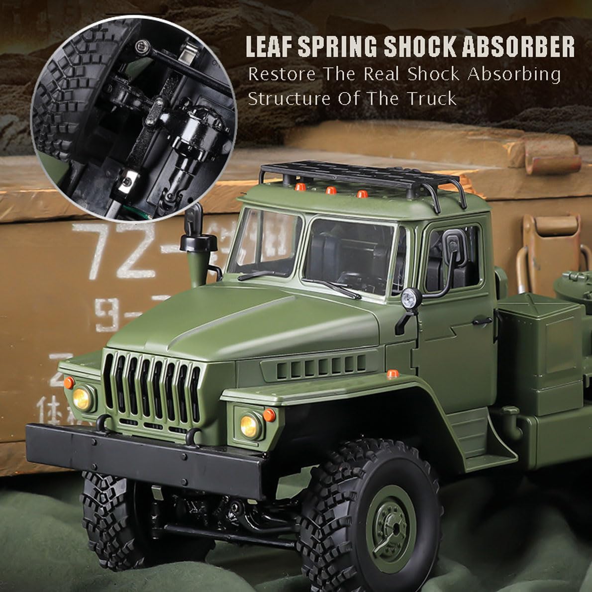 XMFHANG RC Semi Truck, 2.4Ghz 6WD Remote Control Army Truck Trailer, 41.3 Inch Large Size RC Car Toy, 1/16 Scale Tractor, Remote Control Electric Transport Vehicle Toy car for boy Gifts