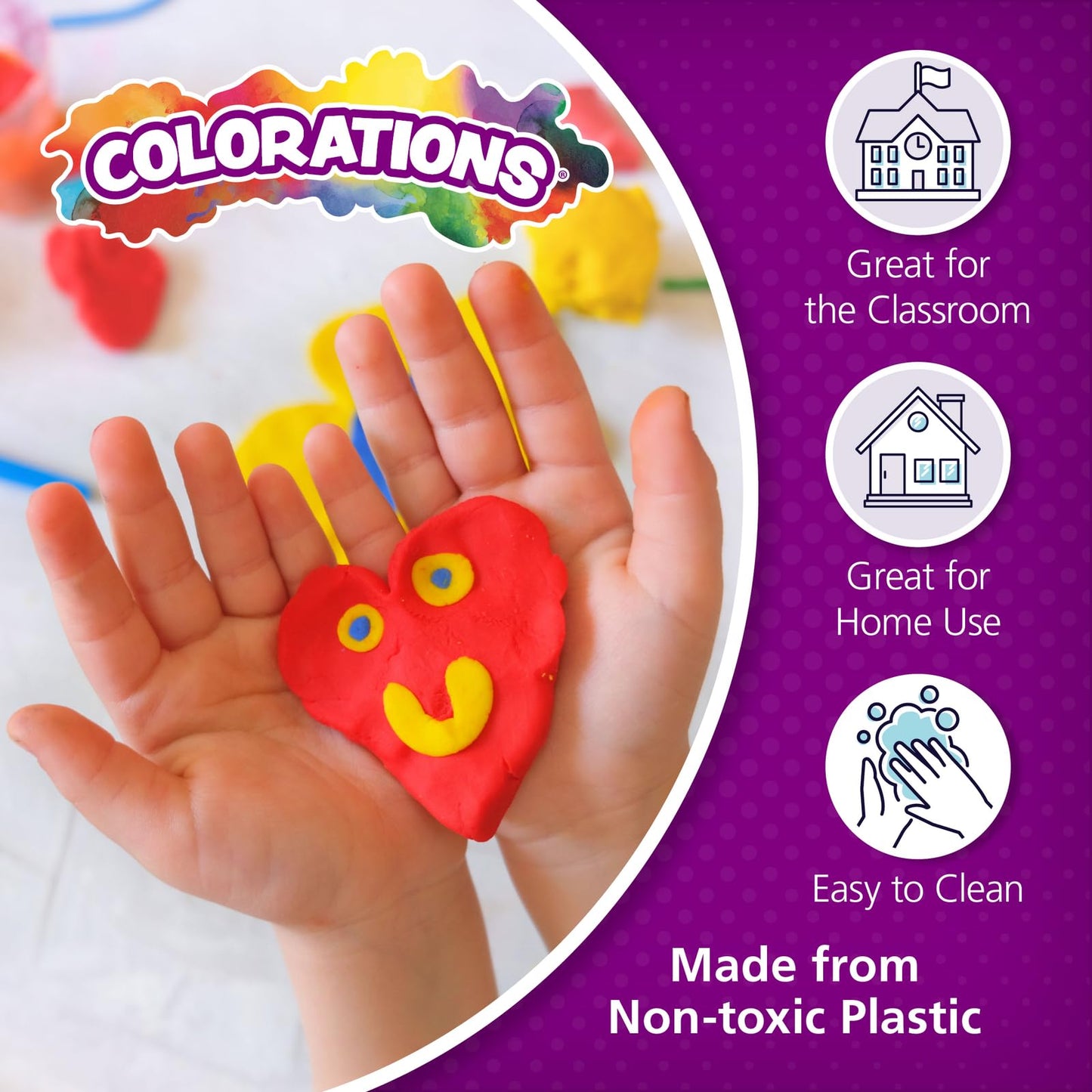 Colorations Alphabet Dough Stampers Set, Lowercase Letters, 26 Letter Stamps for Toddlers & Preschool Kids, Learn ABC & Spelling, Play Dough Creative Play for Classrooms, Daycare, School, Homeschool