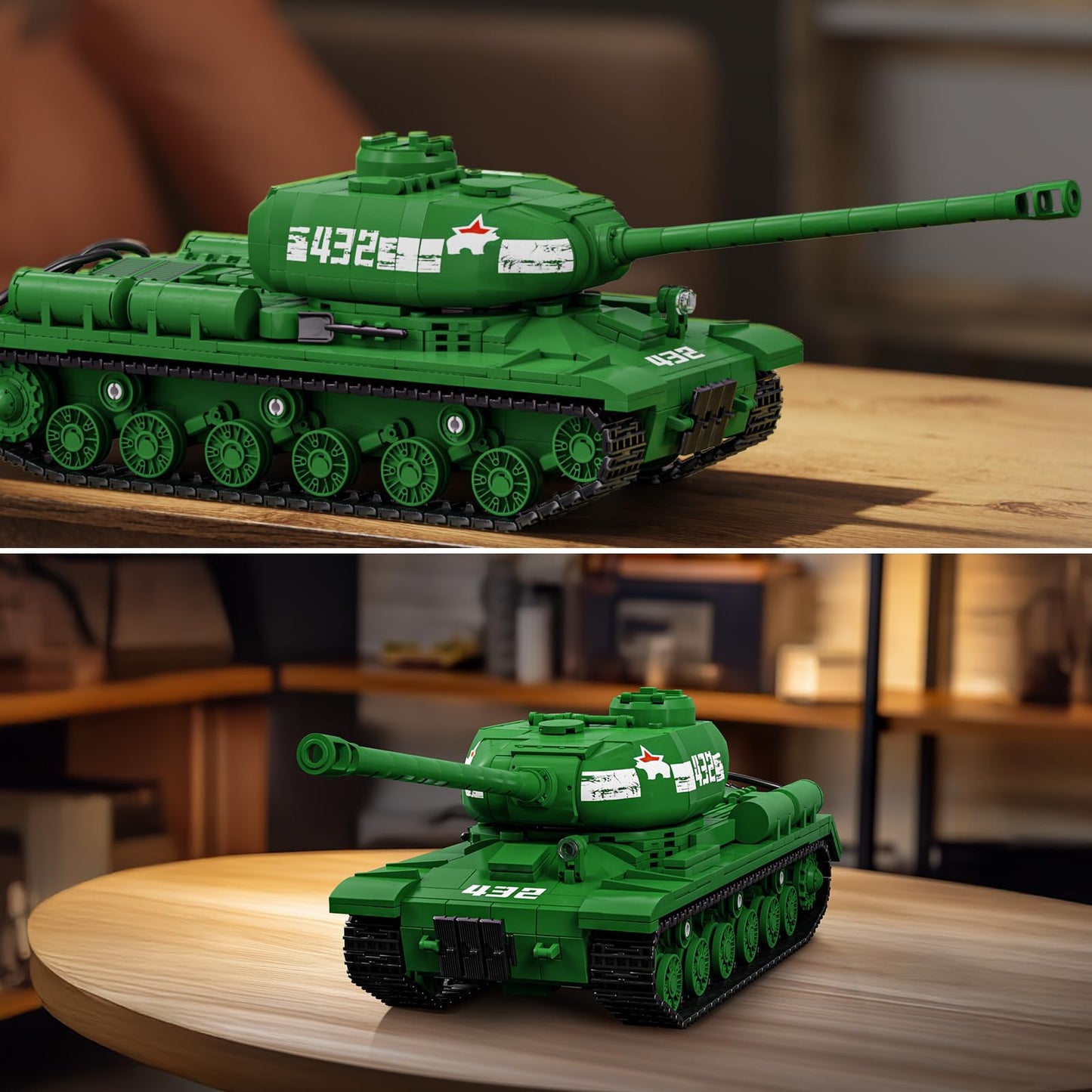 Brihappen Tanks Building Set for Adult Boys 14+ (1402 Pieces), Military World Classic IS-2 Heavy Tank Building Toy Home Office Collection Model, Birthday Gifts for Building Blocks Lover