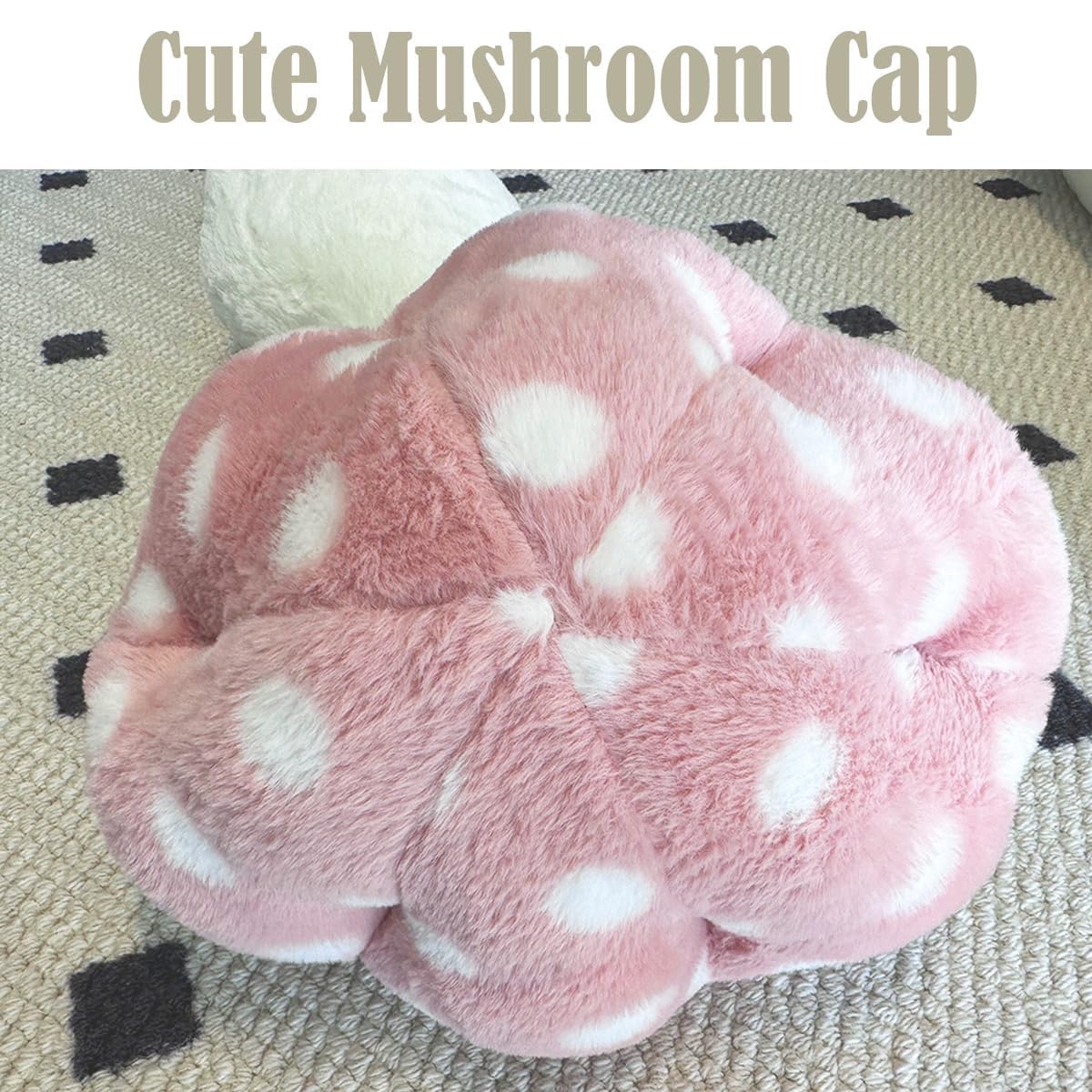 Hofun4U Mushroom Plush Pillow - 51 inch Mushroom Shaped Stuffed Long Pillow - Mushroom Stuffed Pillow - Christmas Birthday Sofa Home Decoration (Pink)