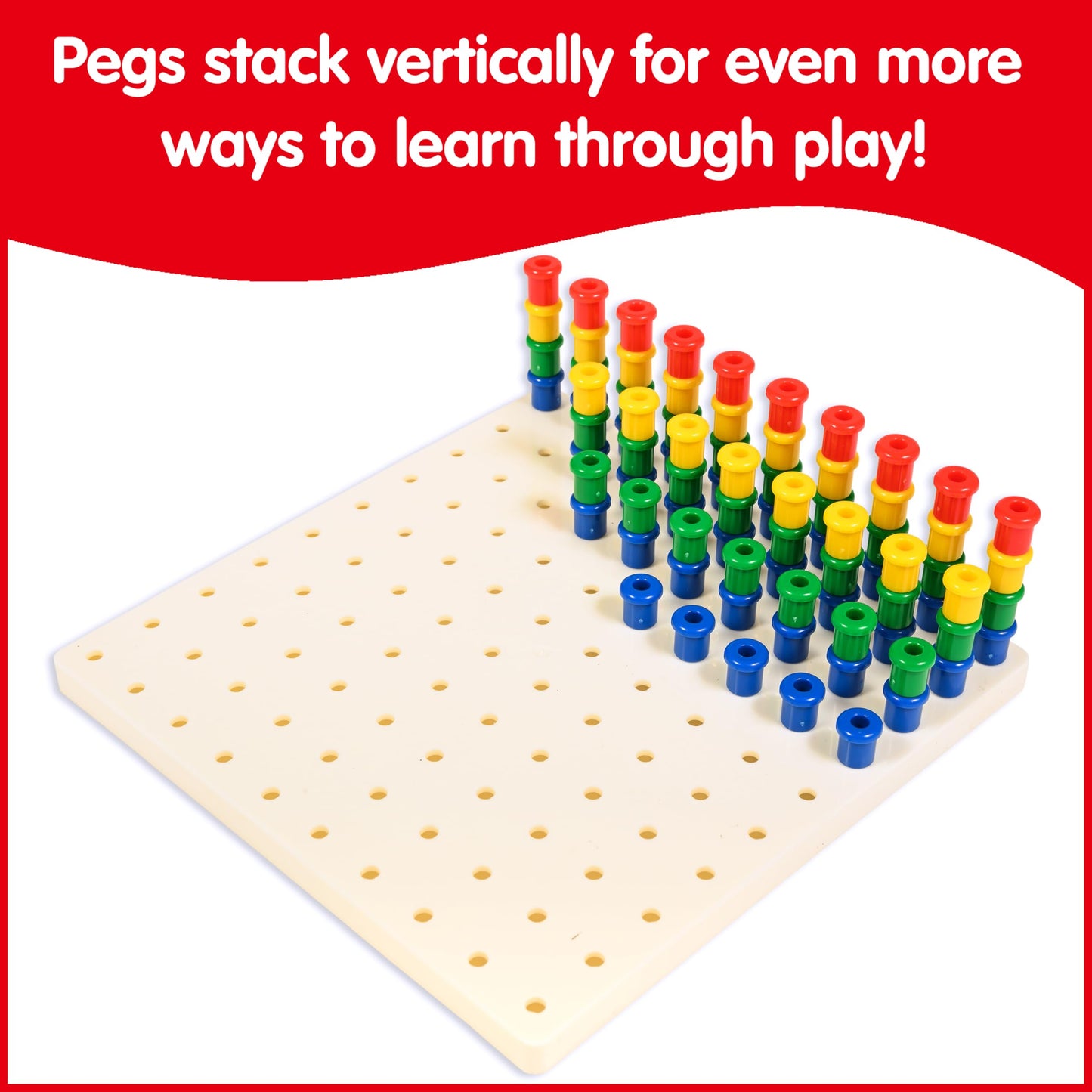 edxeducation Pegs and Peg Board Set | 1,000 Pegs and 5 Boards | Classroom and Occupational Therapy Resource | Fine Motor Skills Toy for Kids