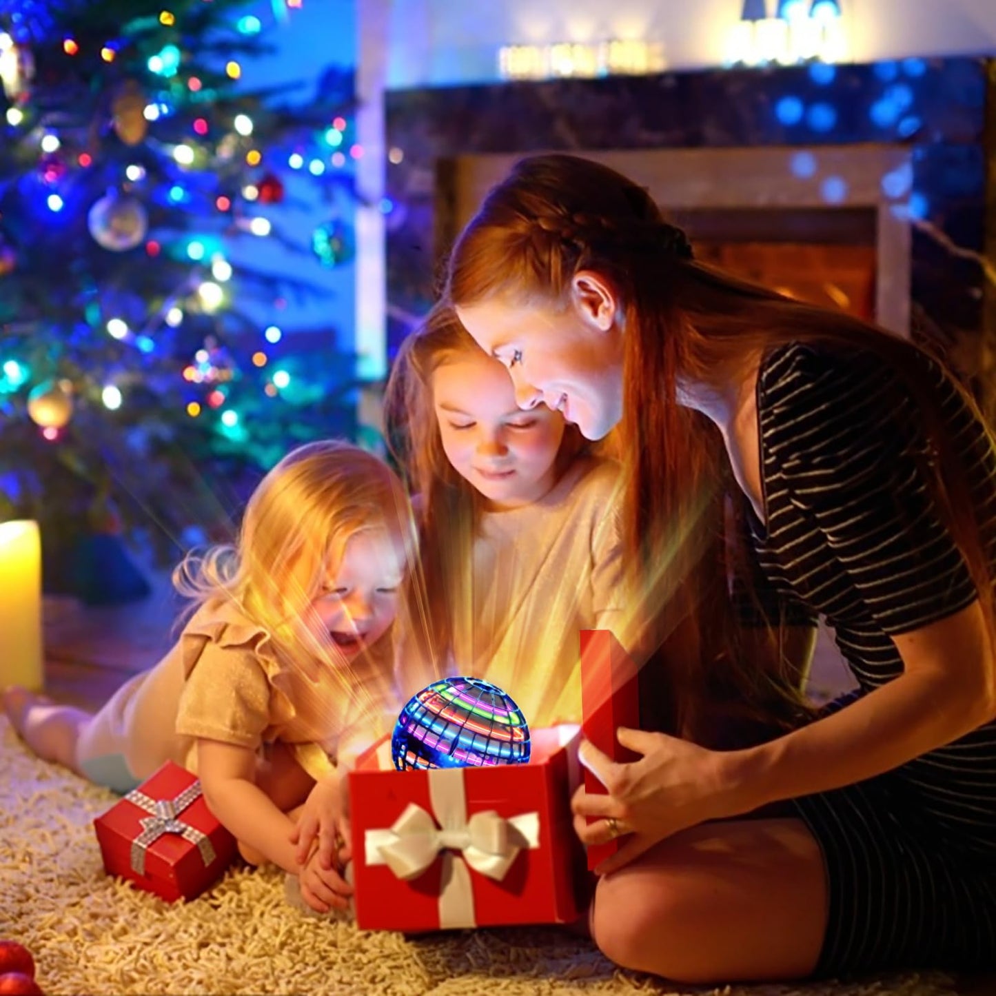 Flying Orb Ball (Blue, 2026 Upgraded) with Dazzling Lights, Magic Hover Spinner, Cool Boomerang Drone, Floating Cosmic Globe, Kids Outdoor Toys, for 6 7 8 9 10 Year Old Boys Girls