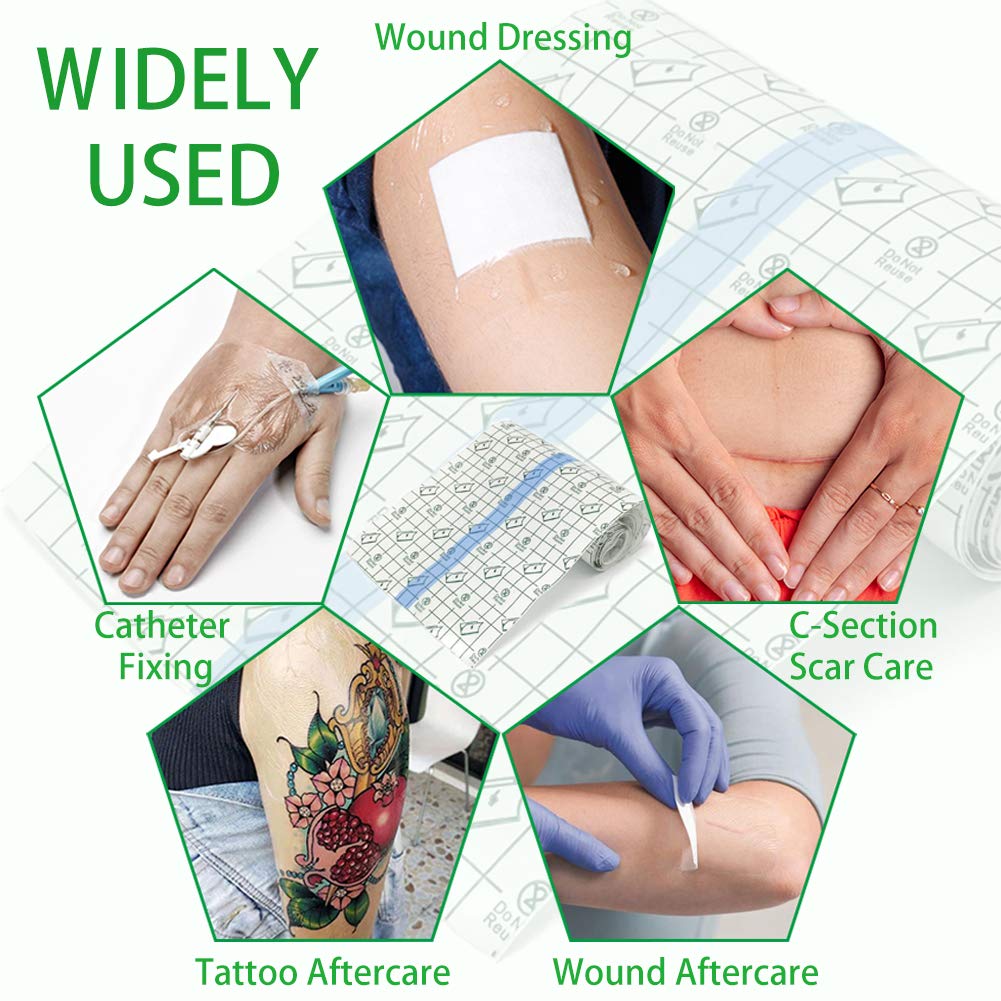 Tattoo Aftercare Bandage Roll 10"x 10 Yard - Waterproof Transparent Film For Tattoo Initial Healing And Skin Repair Adhesive Tattoo Supply Wrap