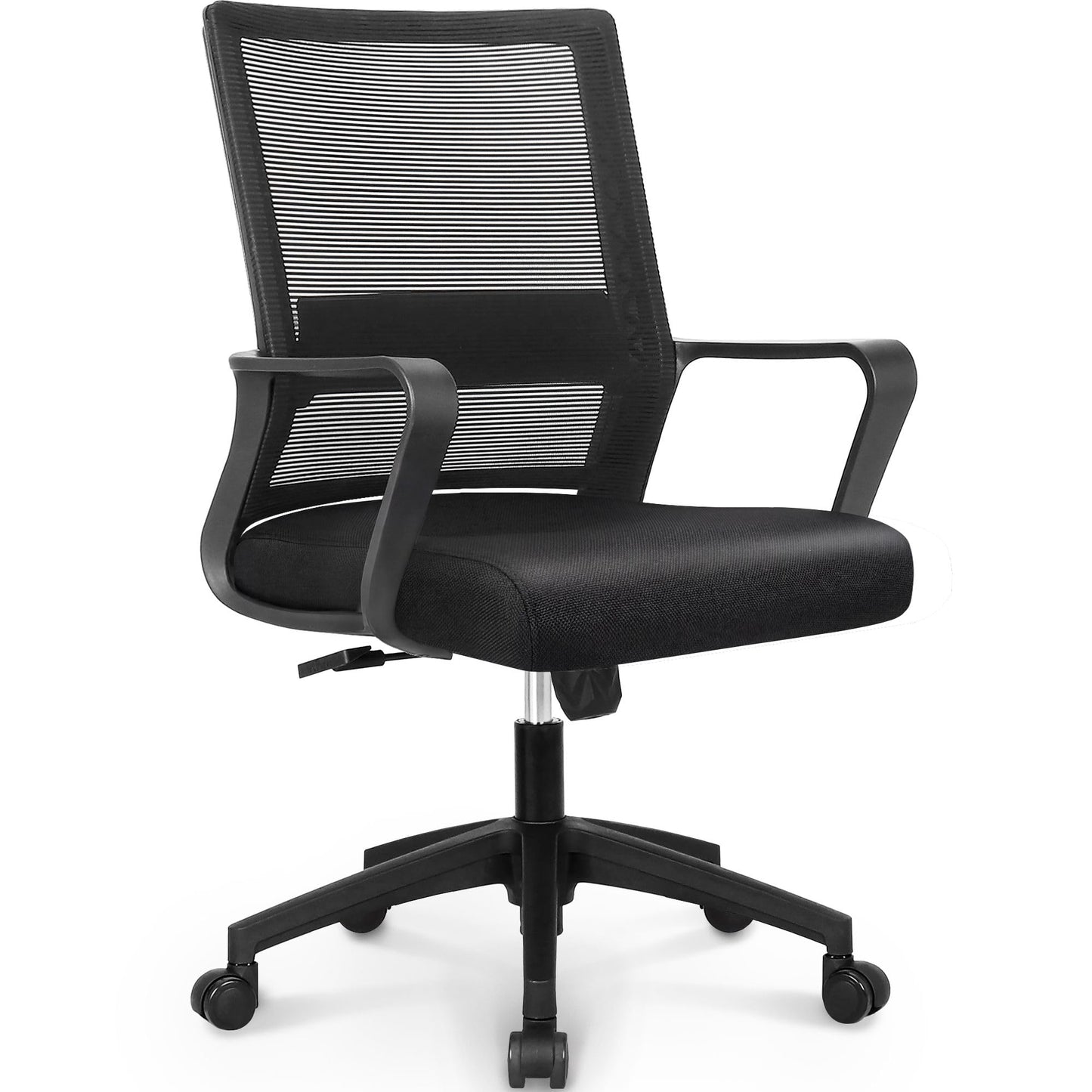NEO CHAIR Office Desk Chair Gaming Computer Chair Ergonomic Mesh Mid Back with Rolling Wheels Lumbar Support Comfy Swivel Adjustable for Home (Black)