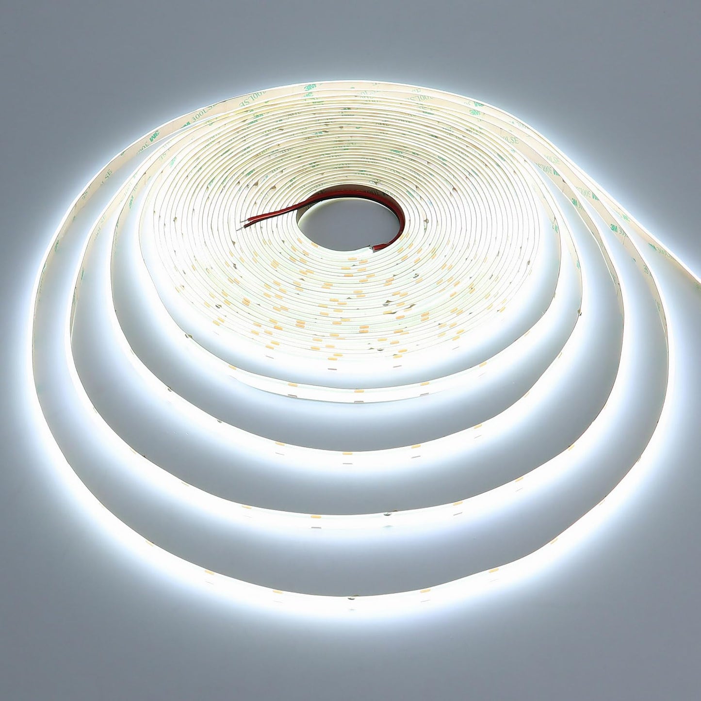 GOMING 15M/49.2ft 24V COB LED Strip Light Waterproof IP65 Cool White 6000K Uniform Glow 5760LEDs CRI 93+ Flexible LED Tape Lights for DIY Cabinet Bedroom Kitchen Home Decor(No Power Supply)
