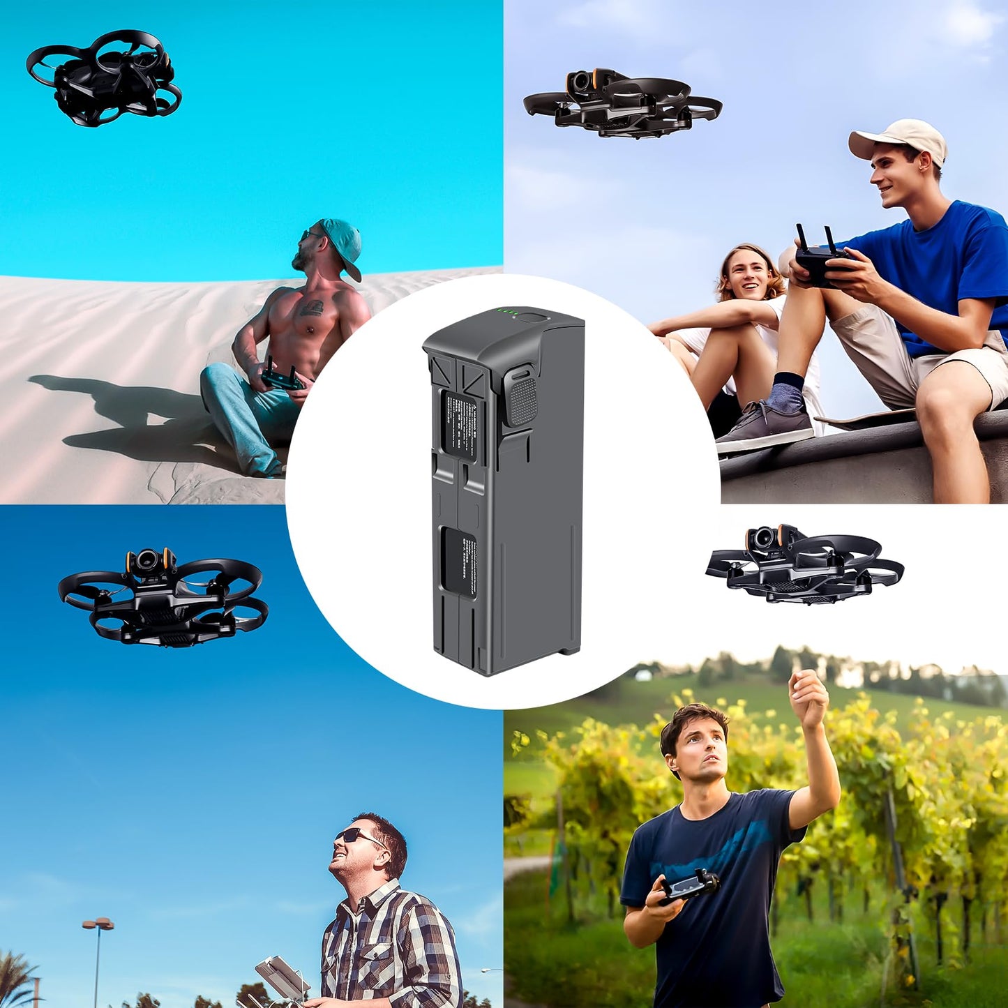 Fantasyo Intelligent Flight Avata 2 Battery Replacement 2150mAh 1 Pack 23 Minutes of Max Flight Time Compatible with DJI Avata 2 Drone