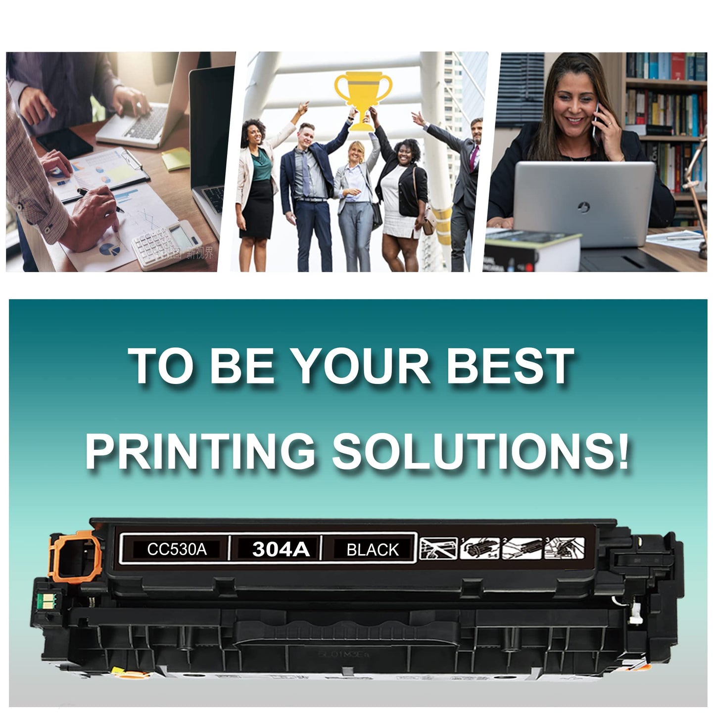 304A Toner Cartridges 4-Pack Replacement for HP 304A Works with Color Laserjet CP2025,CM2320fxi MFP,CM2320nf MFP,CM2320n MFP; Color CP2025dn,CP2025n Printers (Black,Cyan, Magenta, Yellow